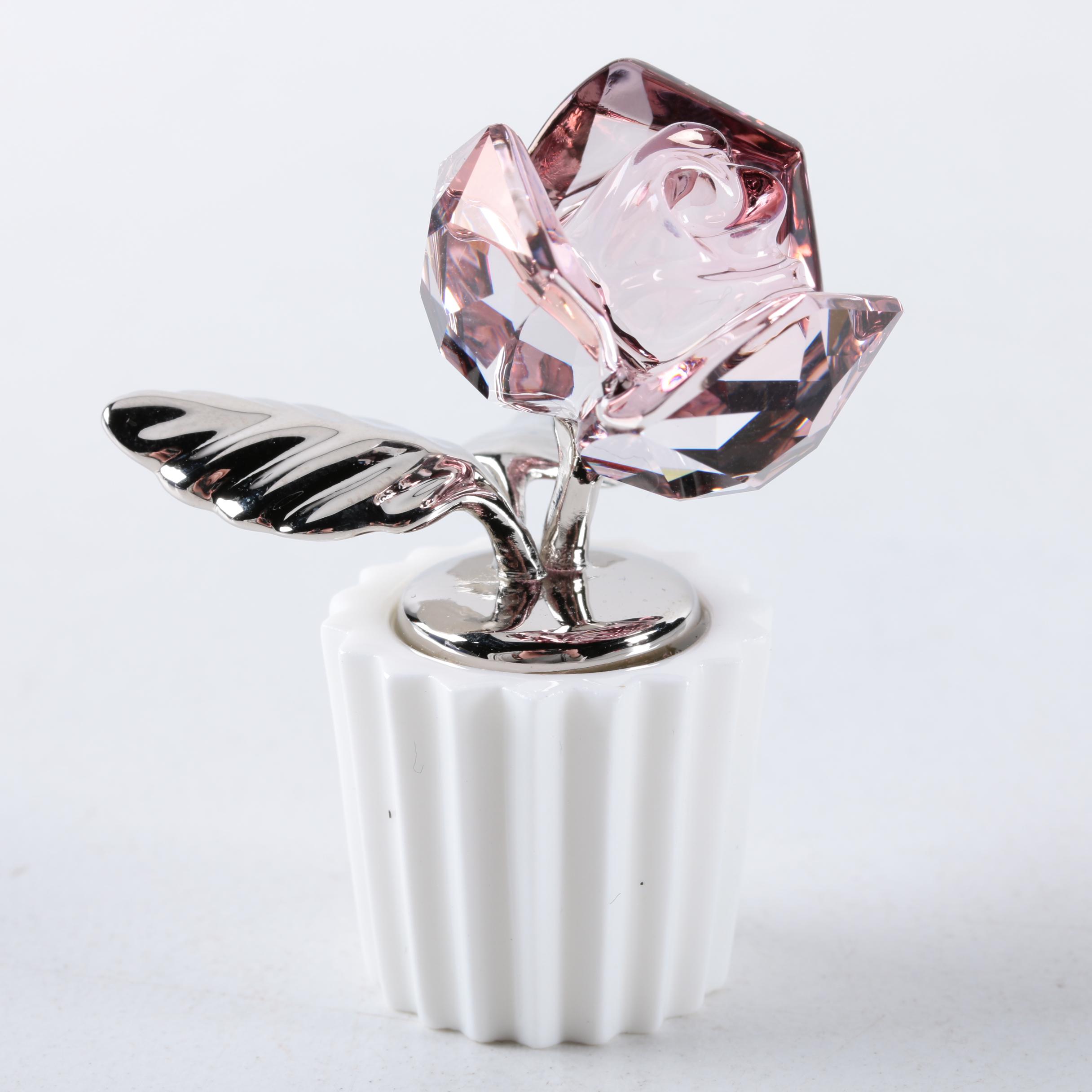 Swarovski Crystal Rose Figurine