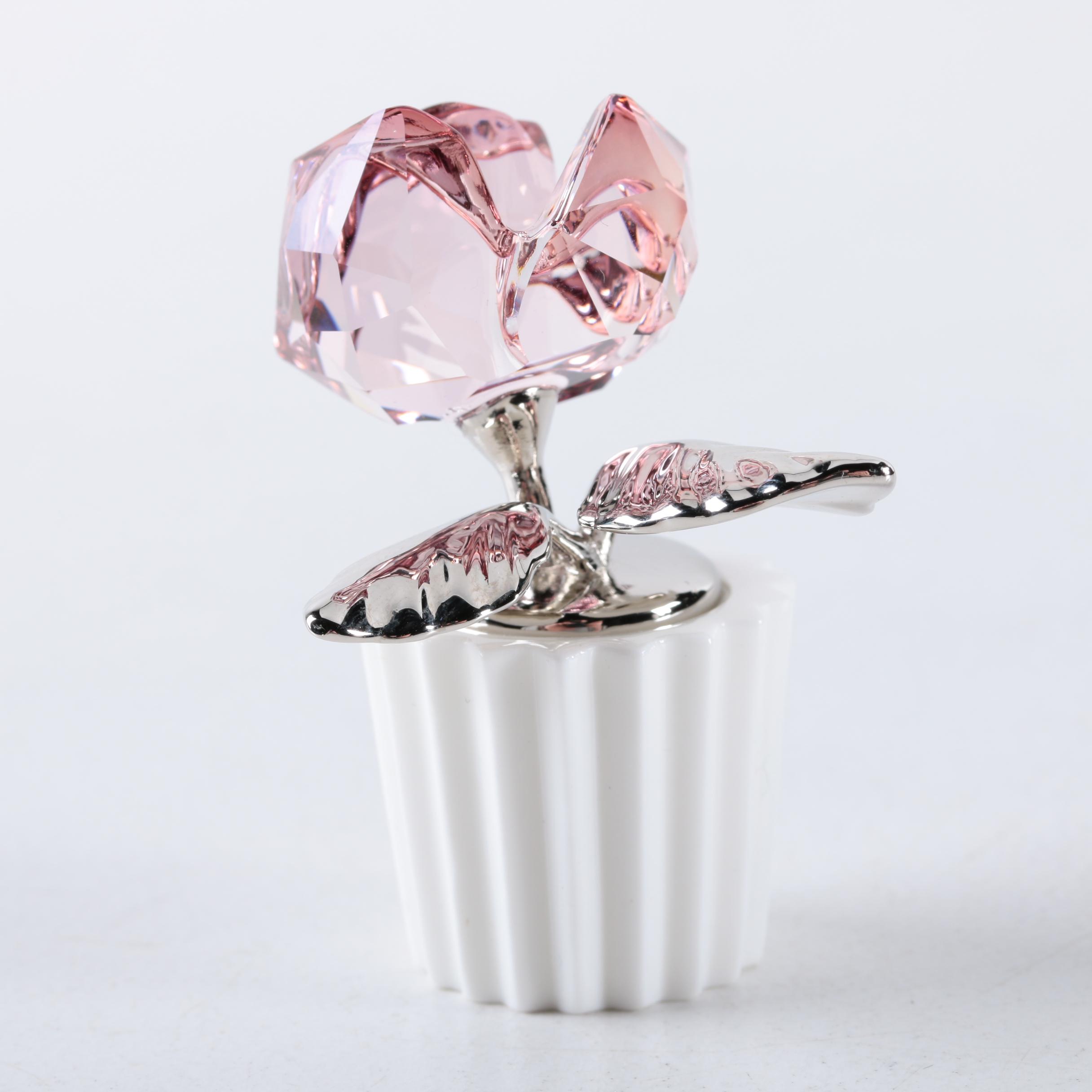 Swarovski Crystal Rose Figurine