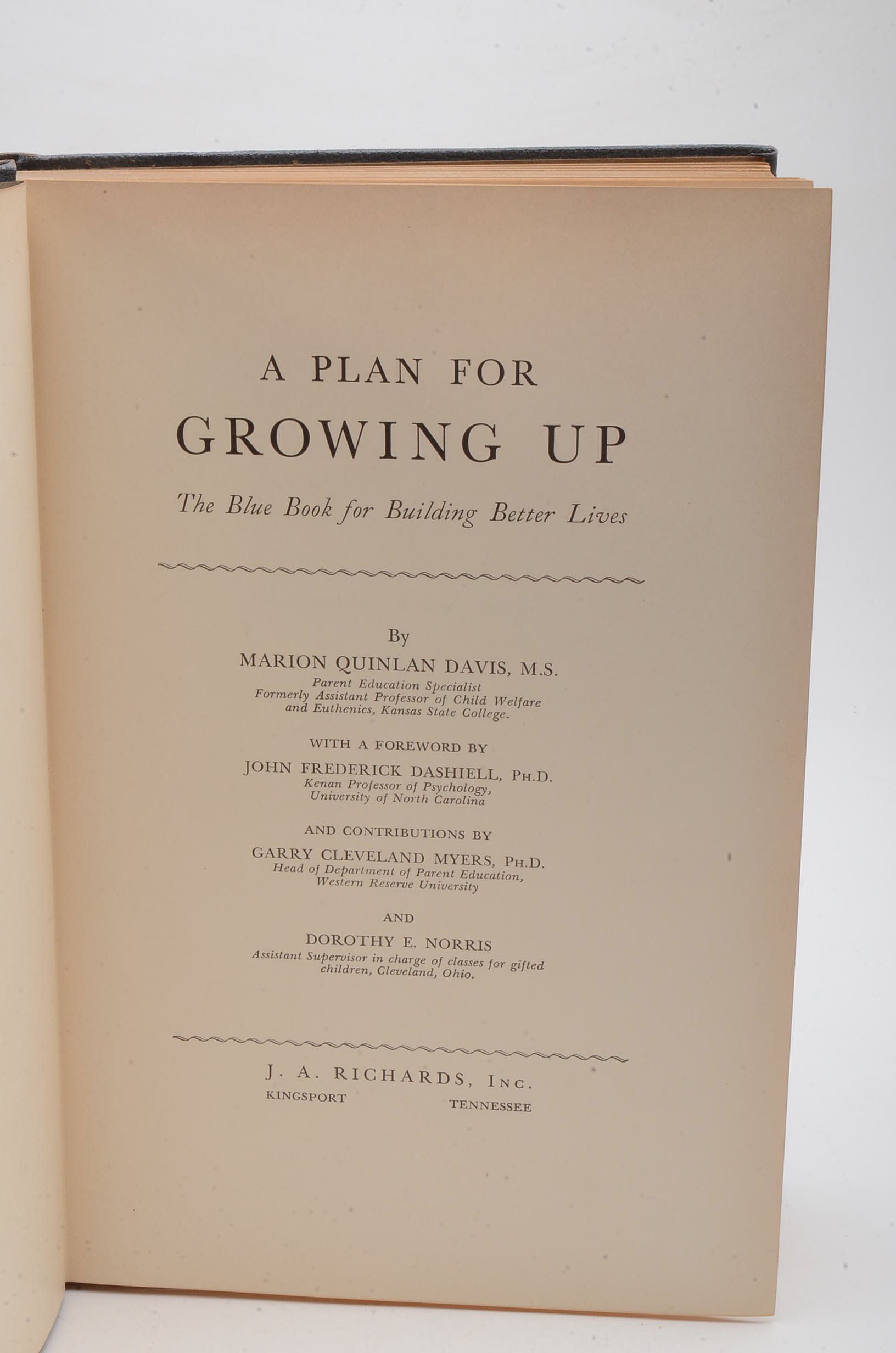 "A Plan For Growing Up" by Marion Quinlan Davis, M.S.