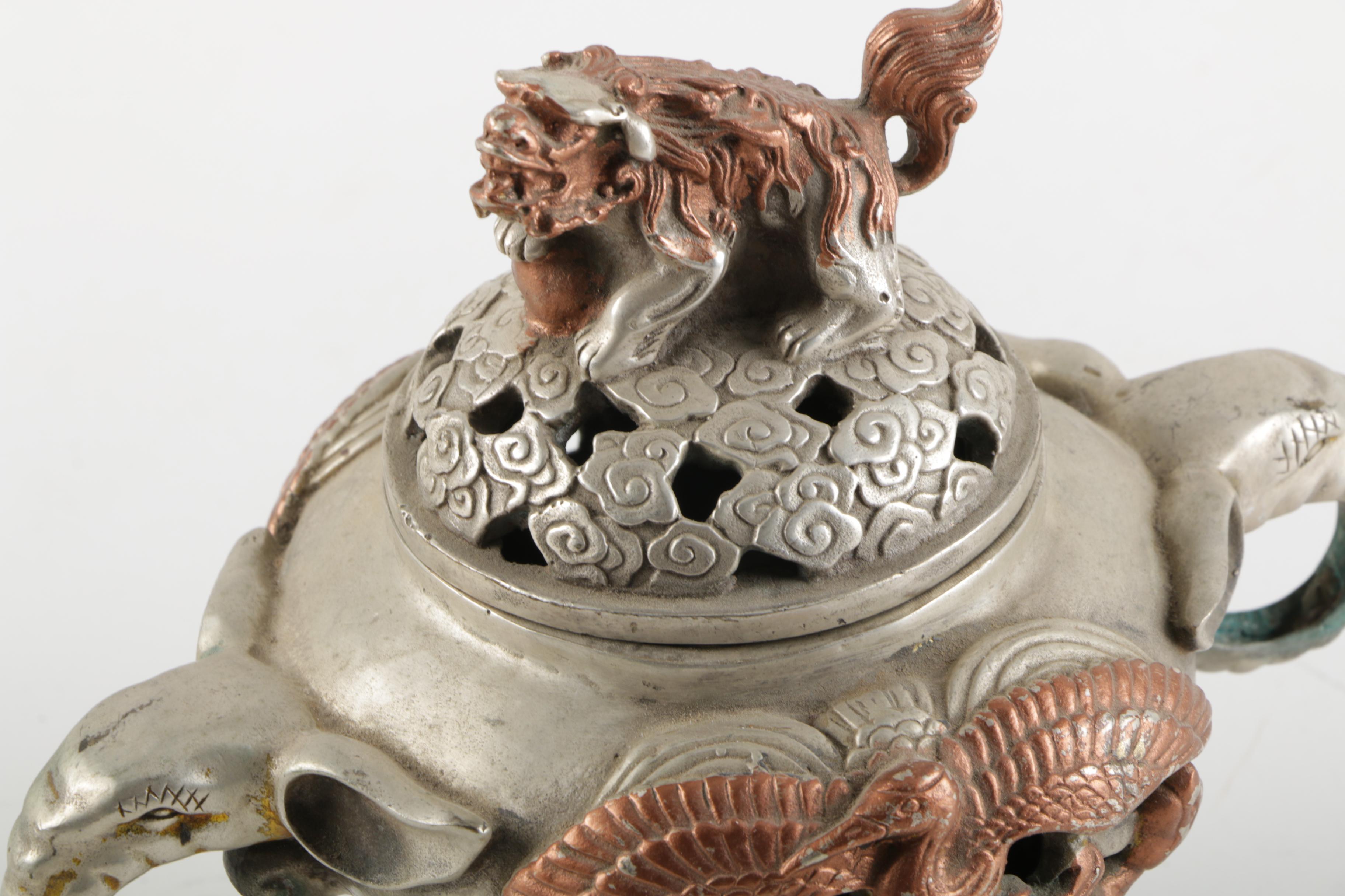 Chinese Silver Plate and Copper Censer