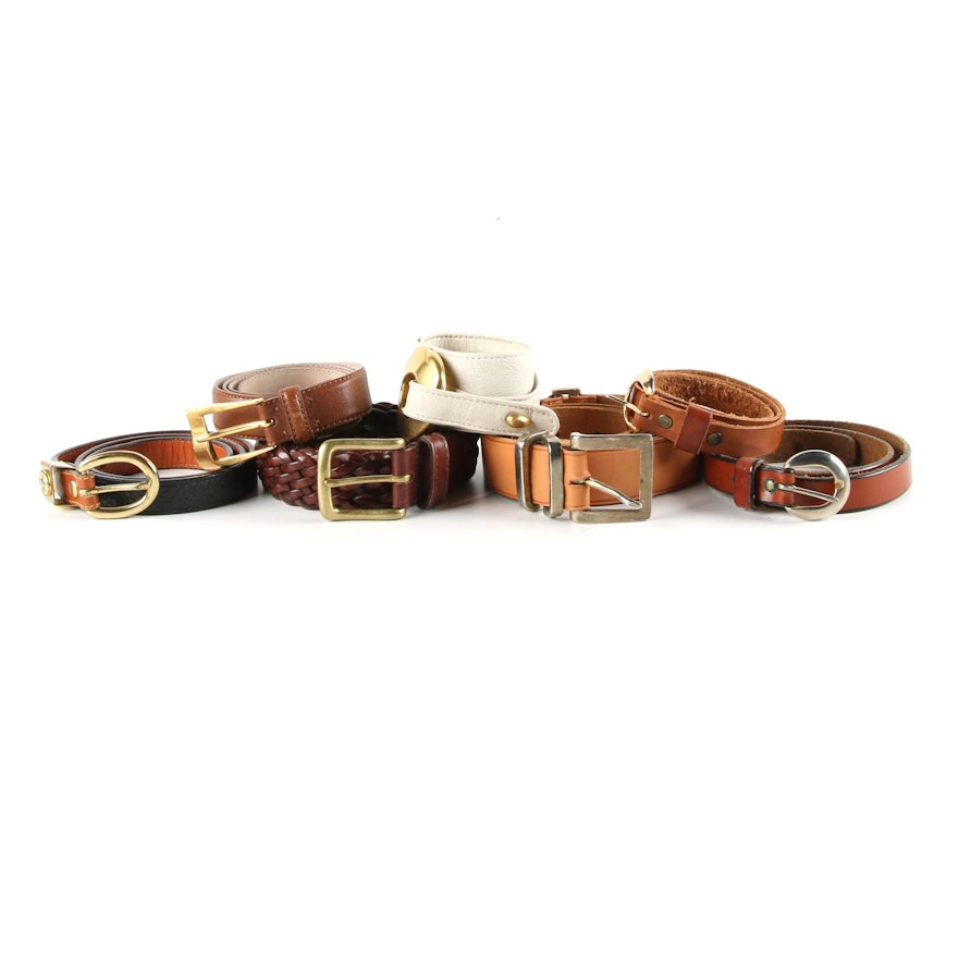 Women's Leather Belts Including Donna Karan New York and Ann Taylor