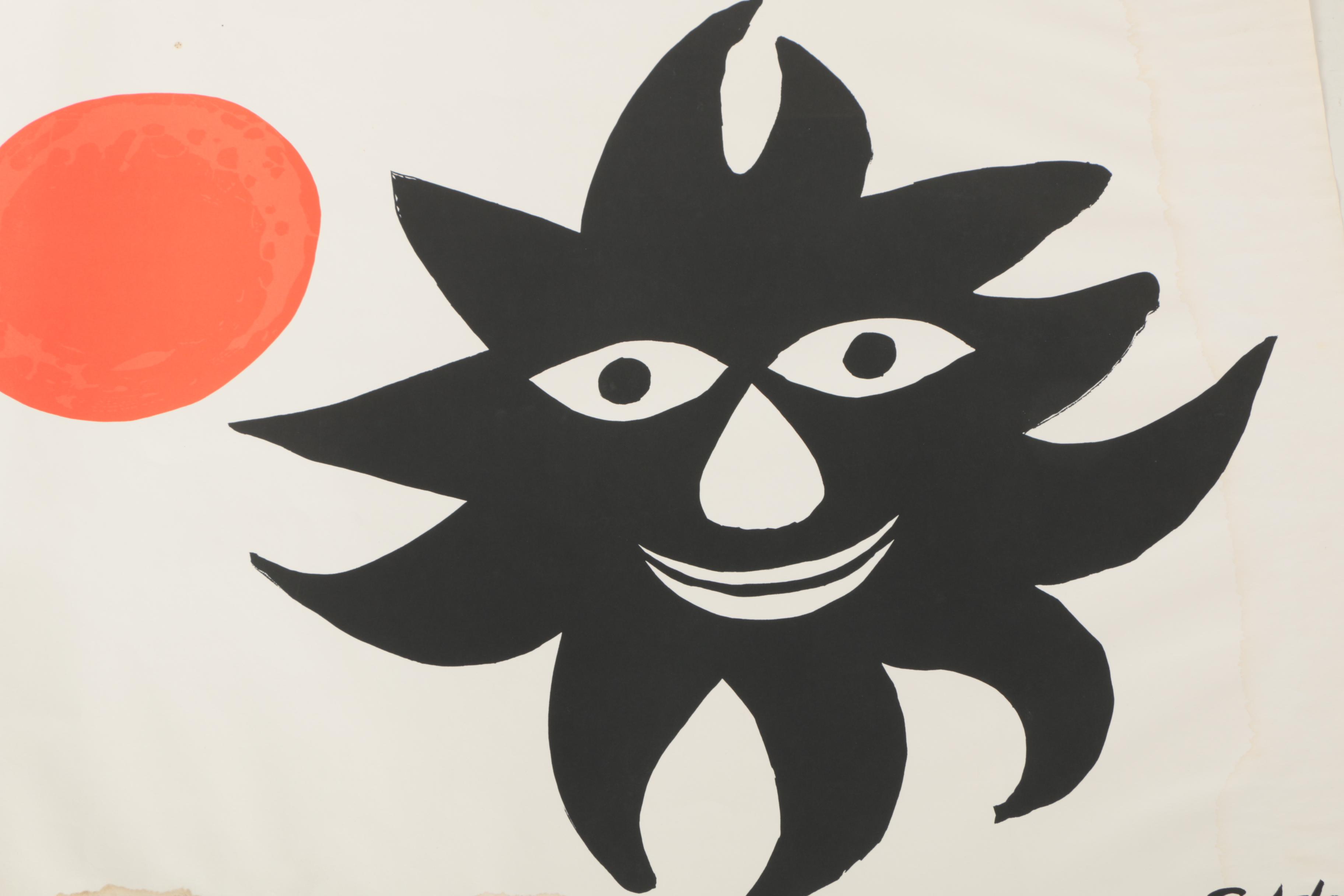 Alexander Calder Lithograph on Paper "Red Sun"