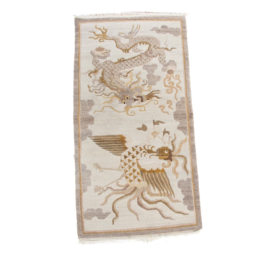 Hand-Knotted Chinese Pictorial Area Rug