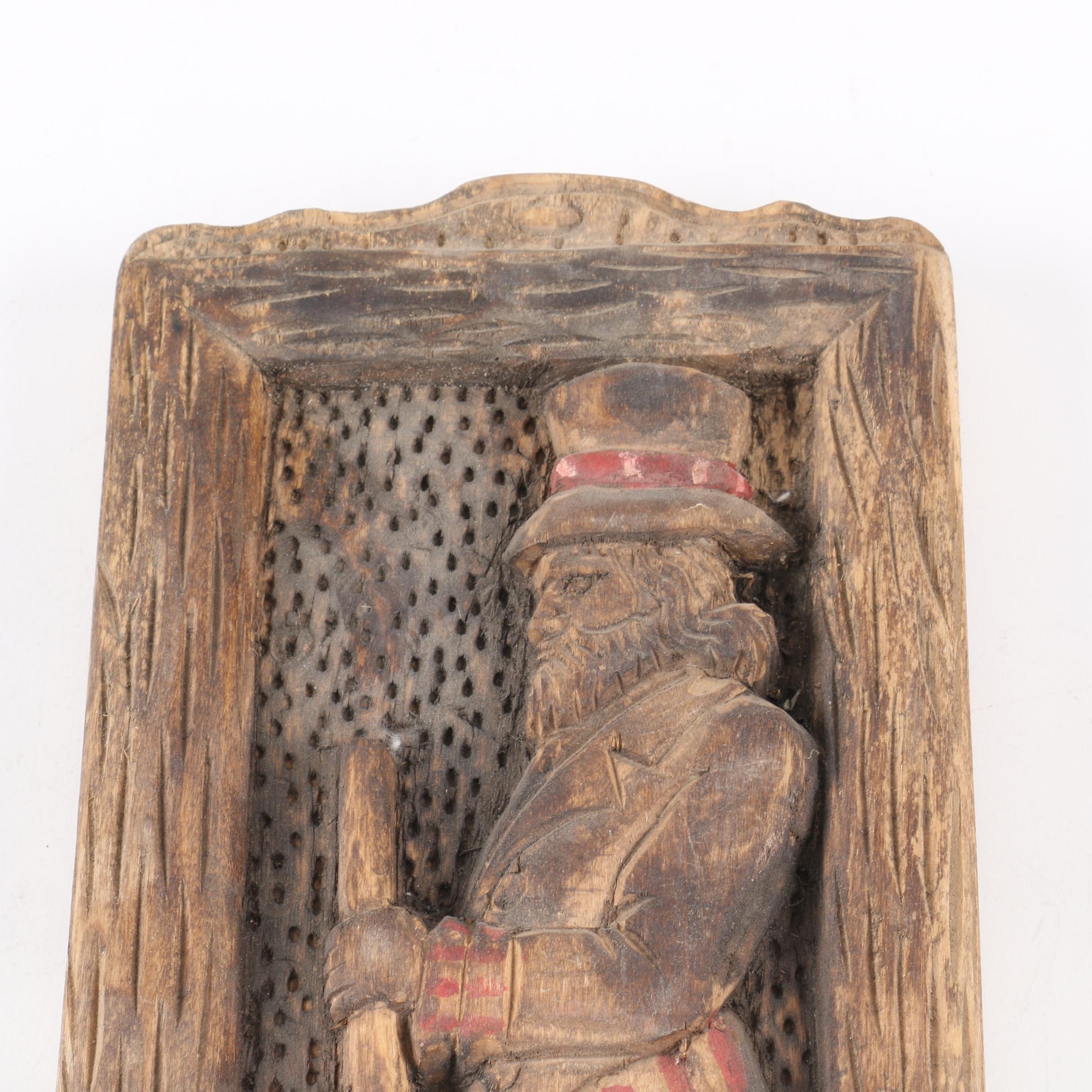 Hand Carved Americana Wood Wall Hanging