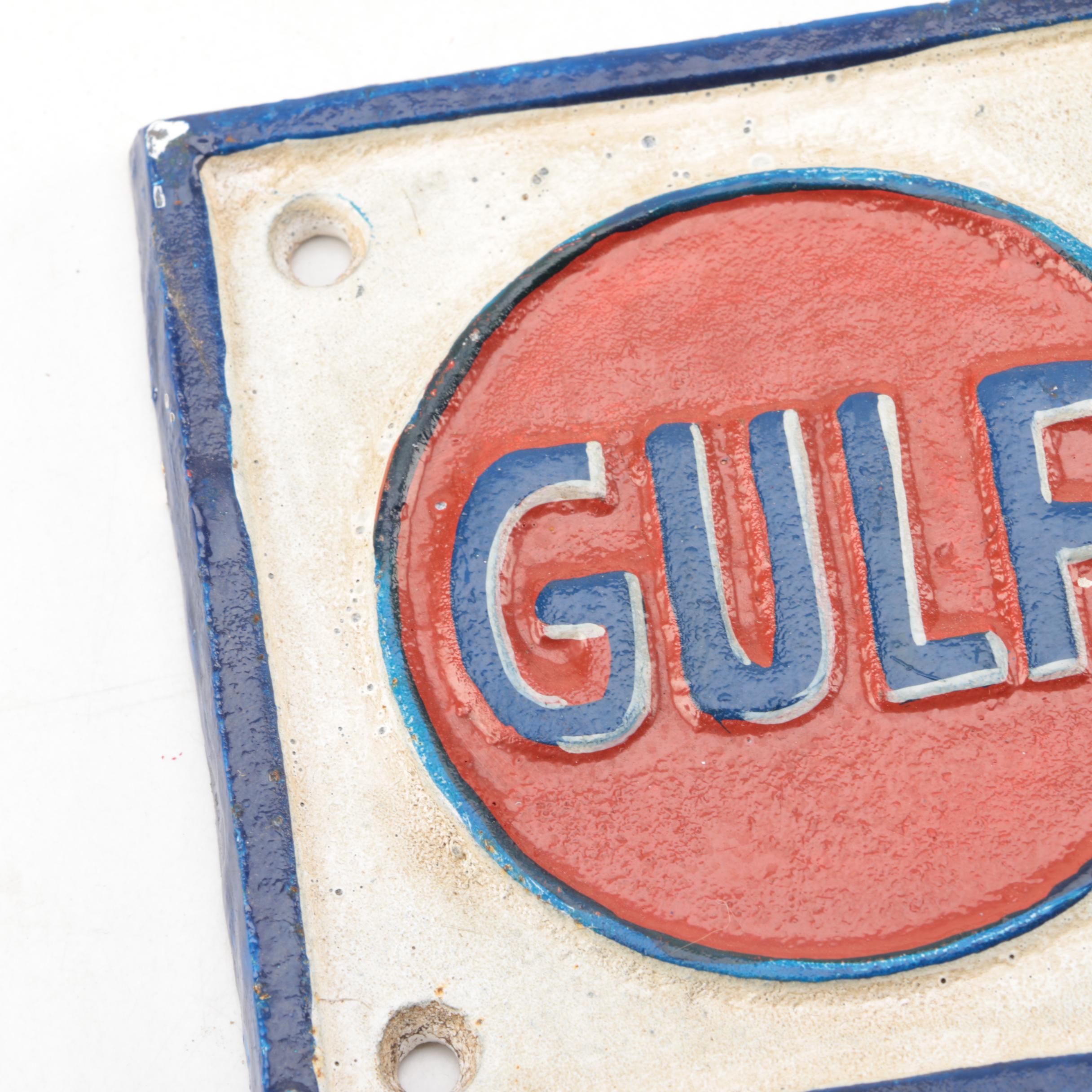 Gulf Oil Advertisement Signs