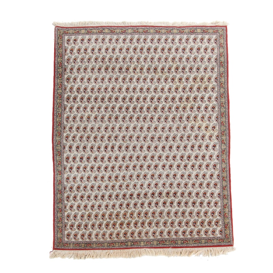 Hand-Knotted Indo-Persian Mir-A-Boteh Area Rug
