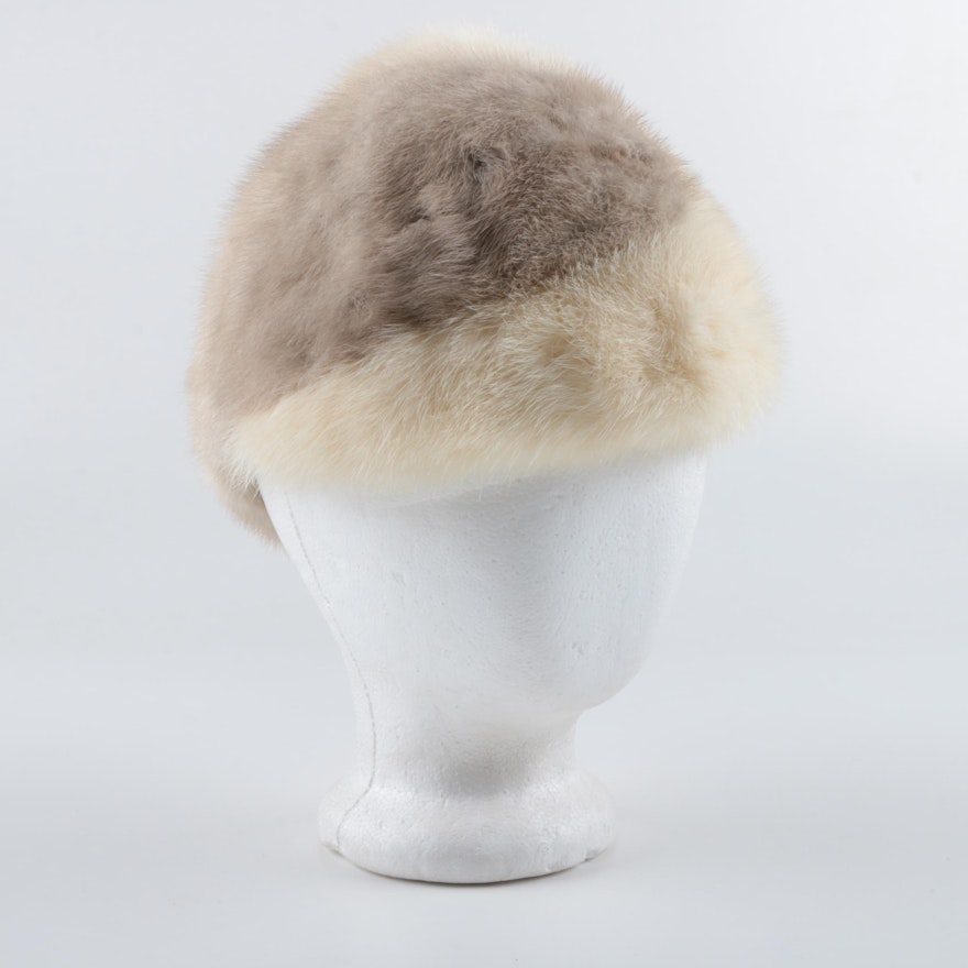 Women's Vintage Adolfo Réalités Mink Fur Cloche Cap