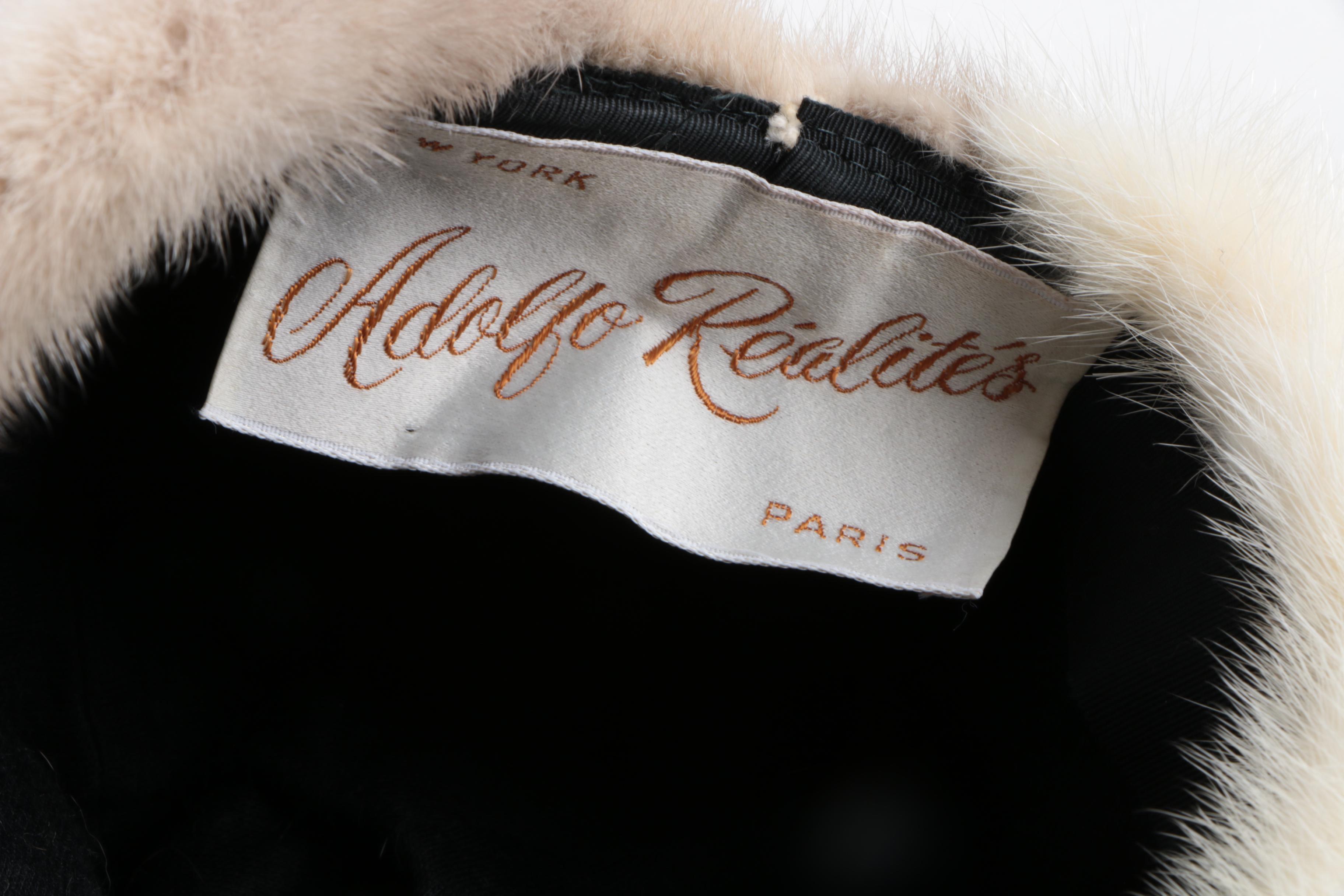 Women's Vintage Adolfo Réalités Mink Fur Cloche Cap