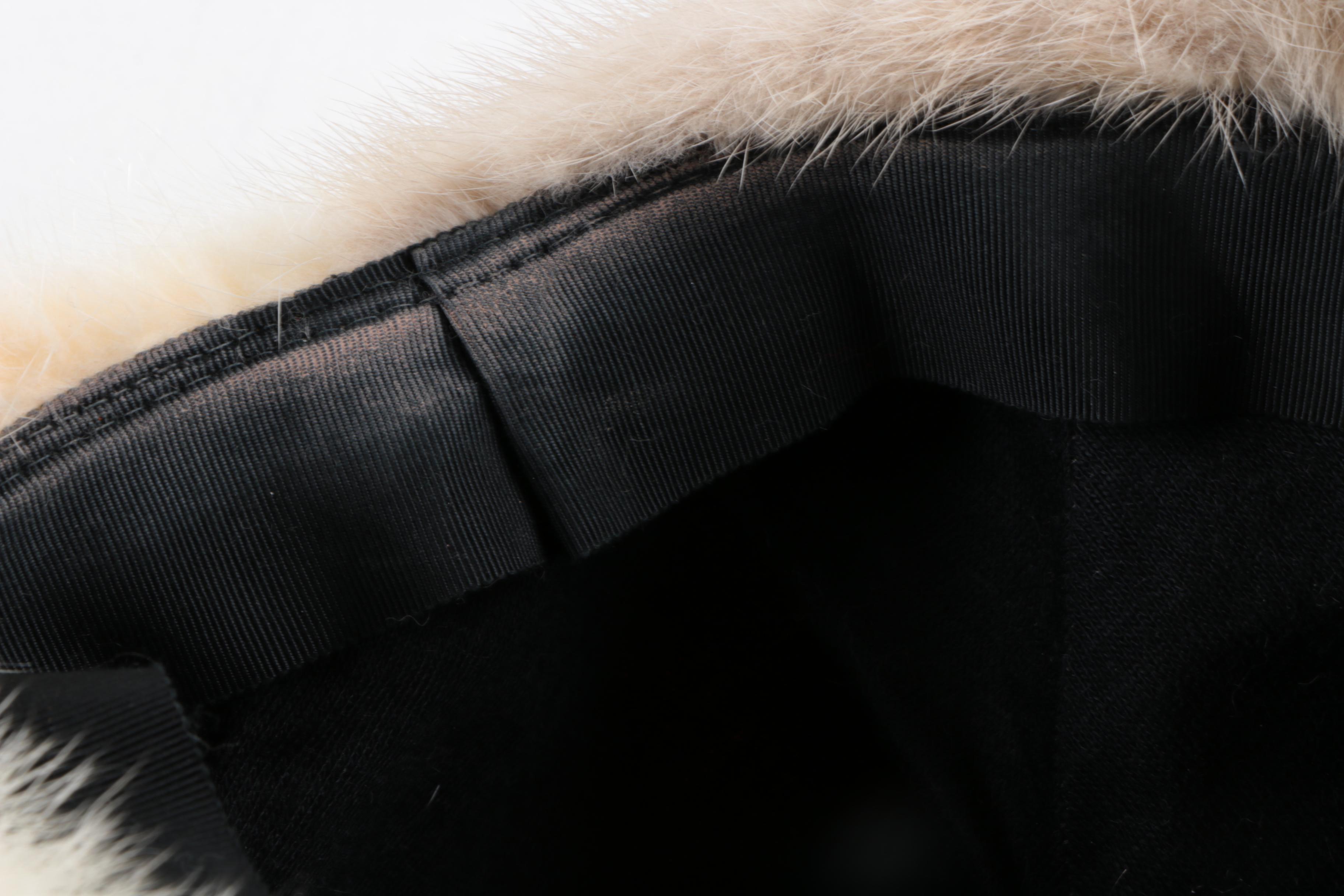 Women's Vintage Adolfo Réalités Mink Fur Cloche Cap