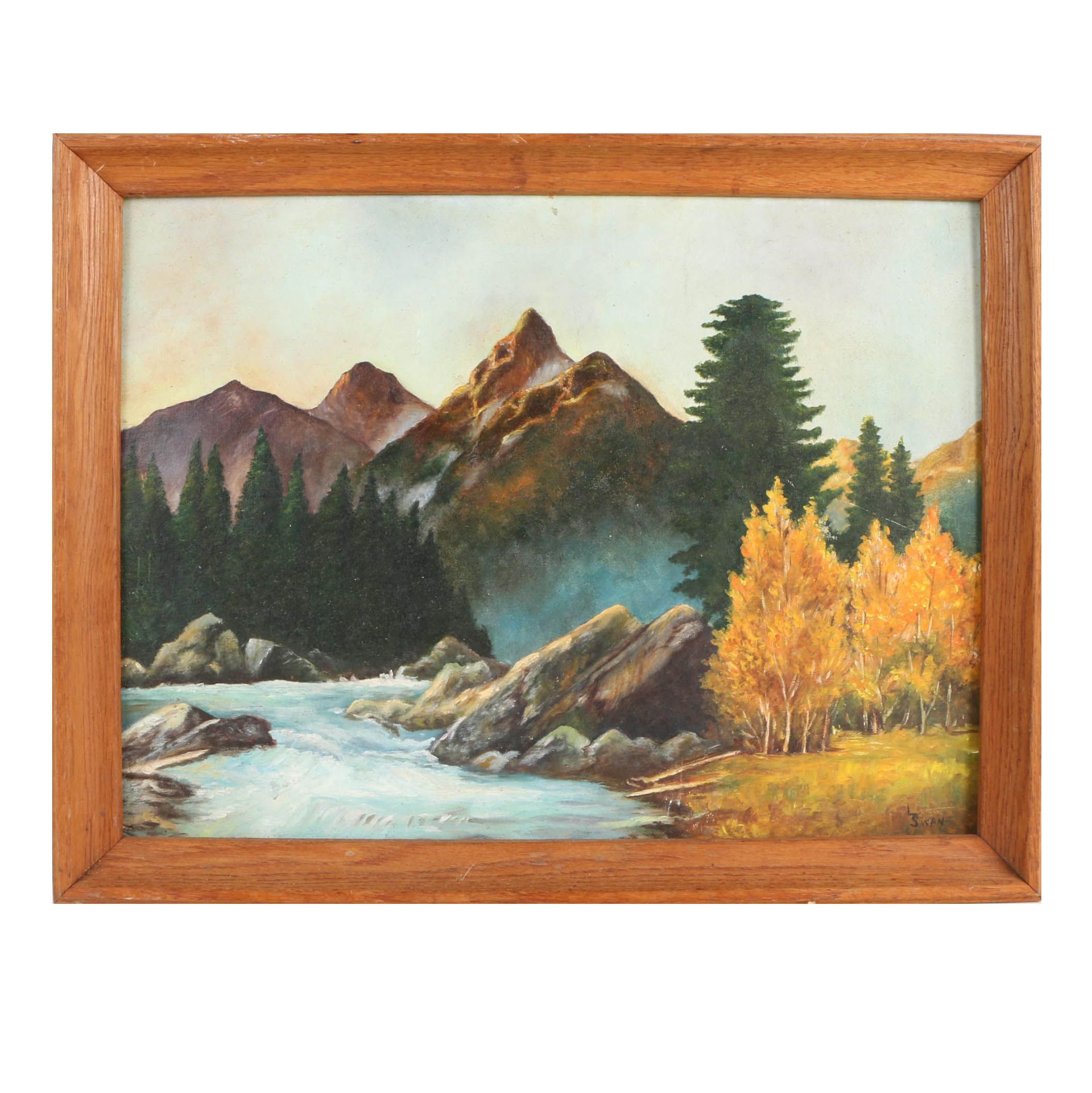 L. Swan Oil Landscape Painting
