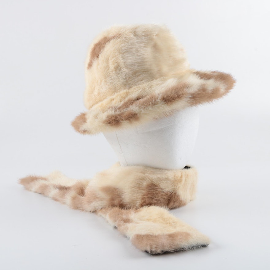 Bullock's Wilshire Mink Fur Hat and Scarf