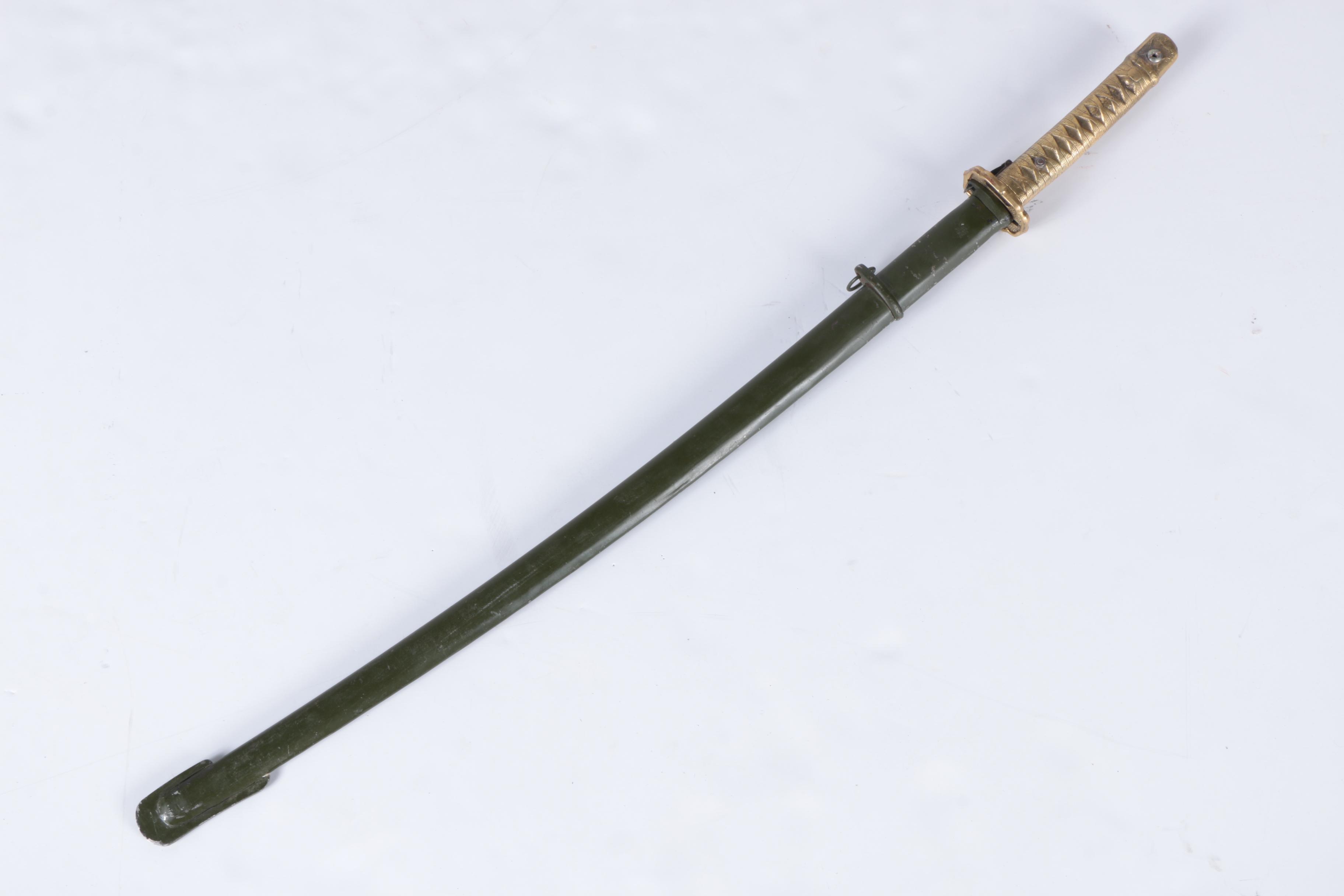 World War II Japanese Shin-Guntō NCO Sword with Metal Scabbard