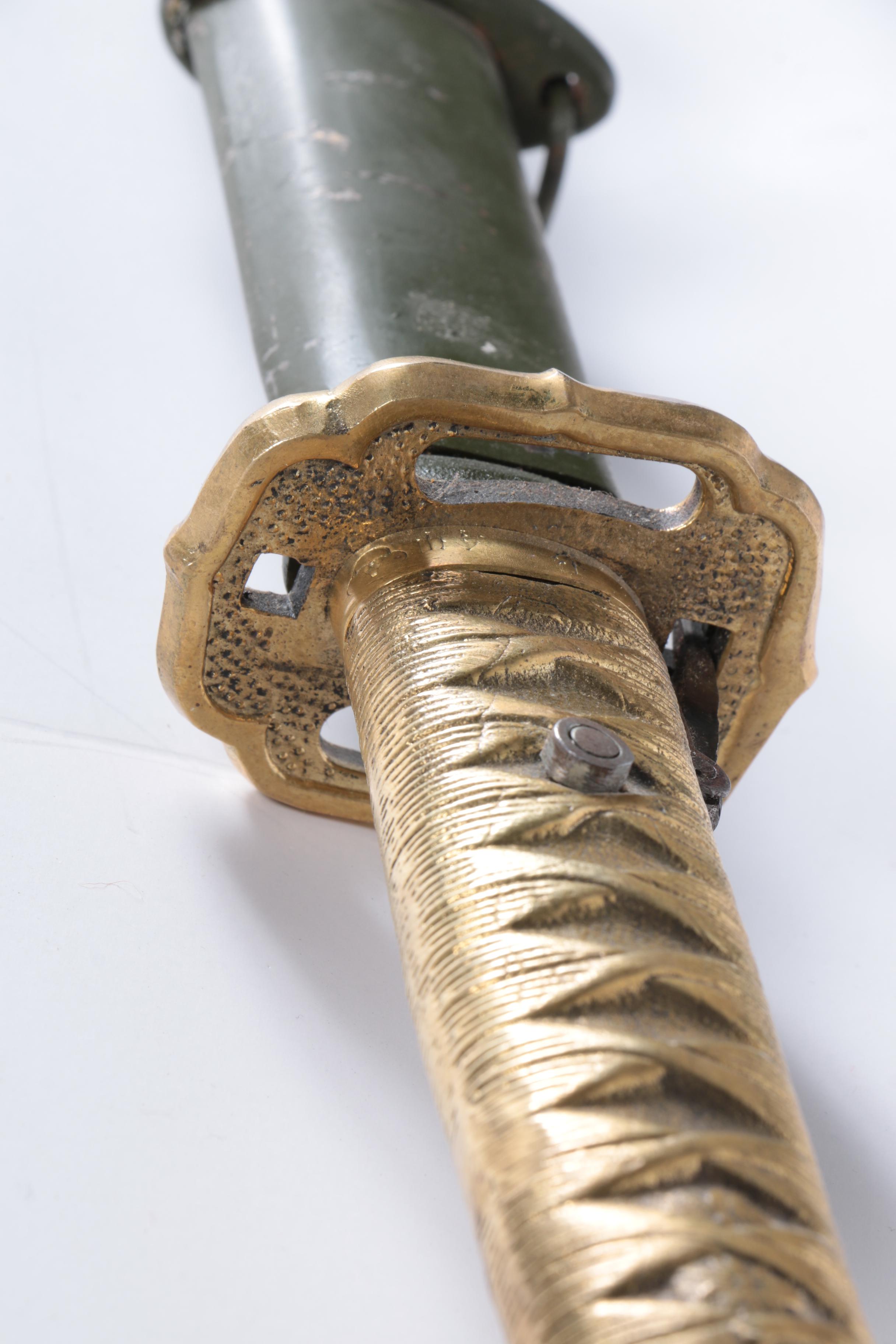 World War II Japanese Shin-Guntō NCO Sword with Metal Scabbard