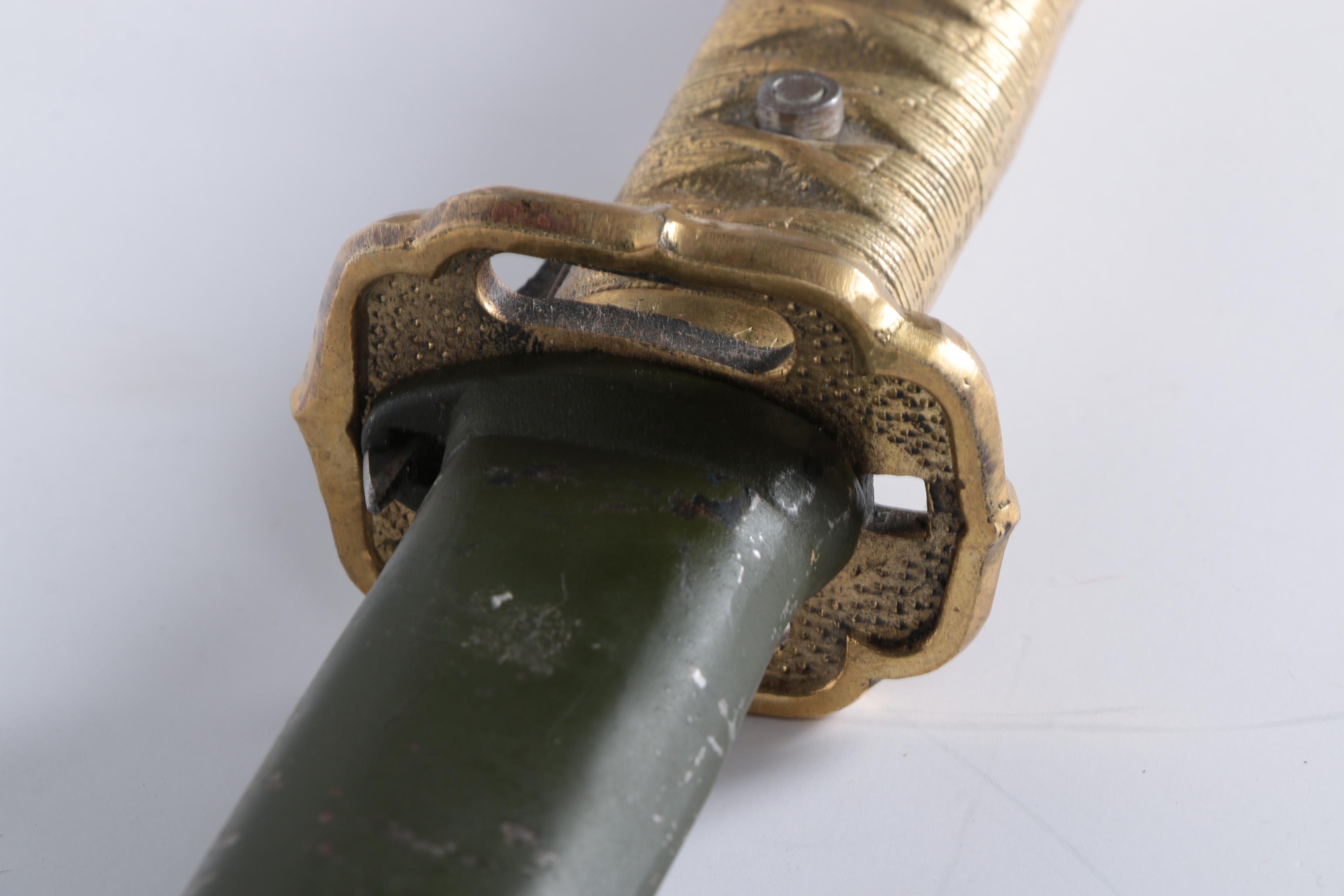 World War II Japanese Shin-Guntō NCO Sword with Metal Scabbard