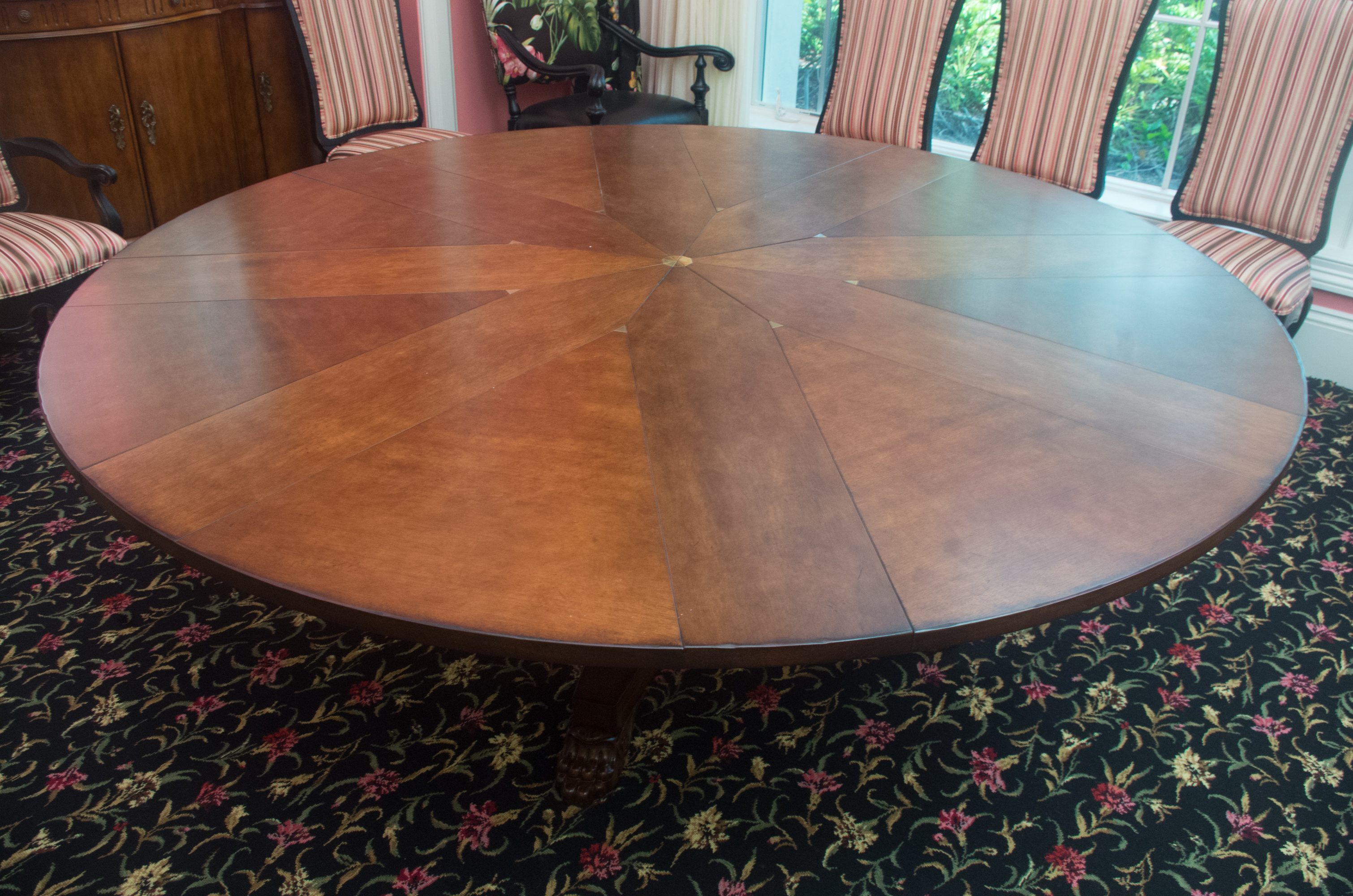 Oscar de la Renta Radial Dining Table and Leaf Cabinet  for Century