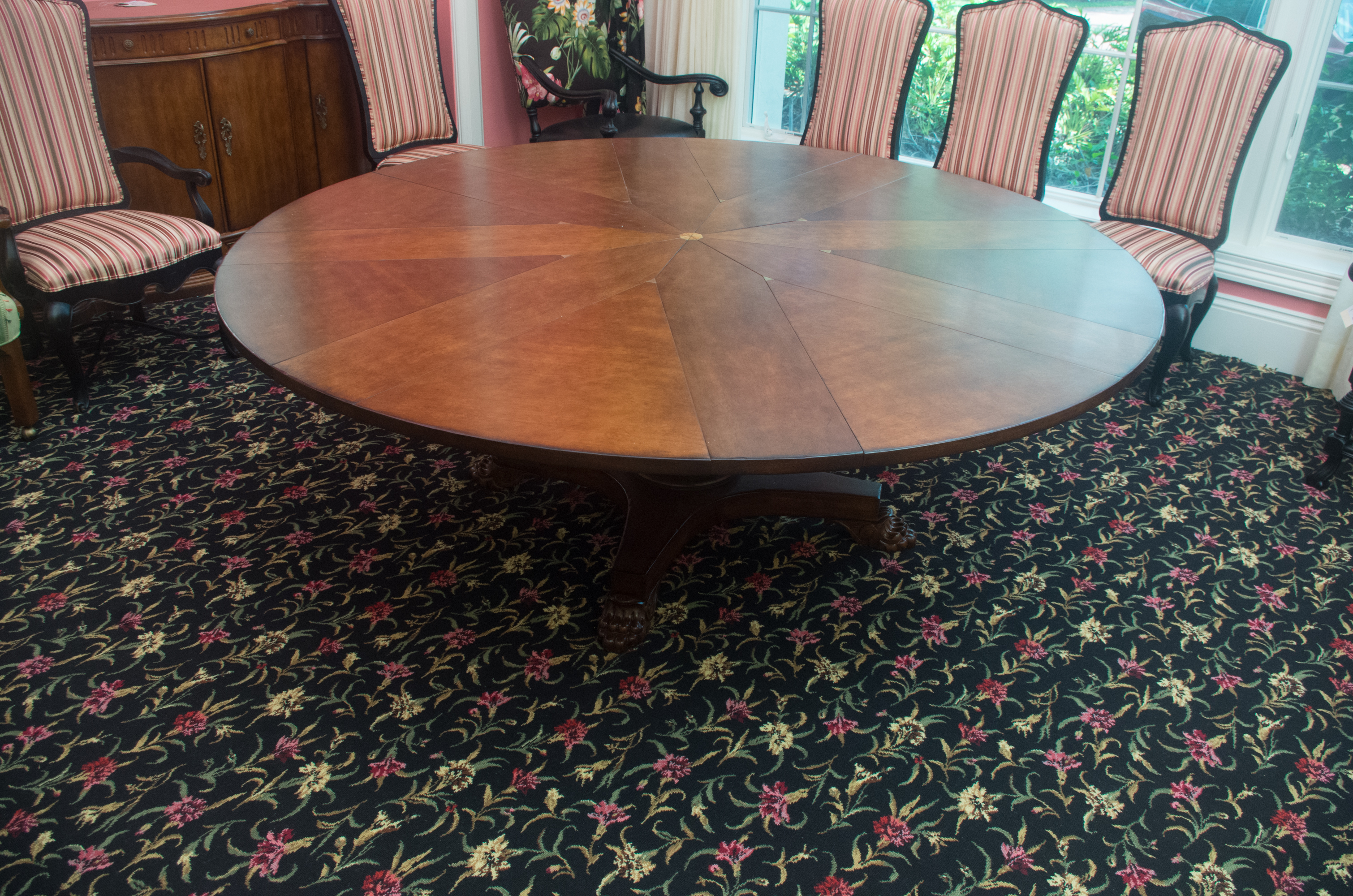 Oscar de la Renta Radial Dining Table and Leaf Cabinet  for Century