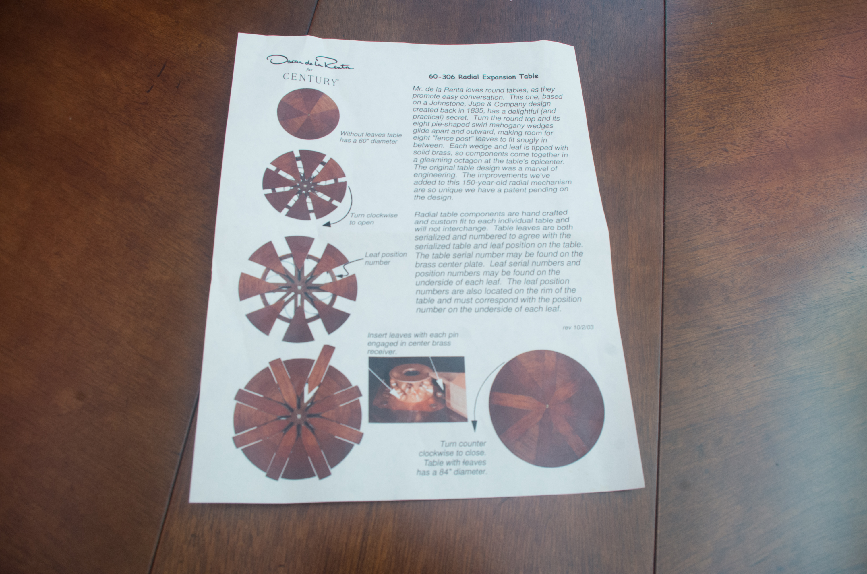 Oscar de la Renta Radial Dining Table and Leaf Cabinet  for Century