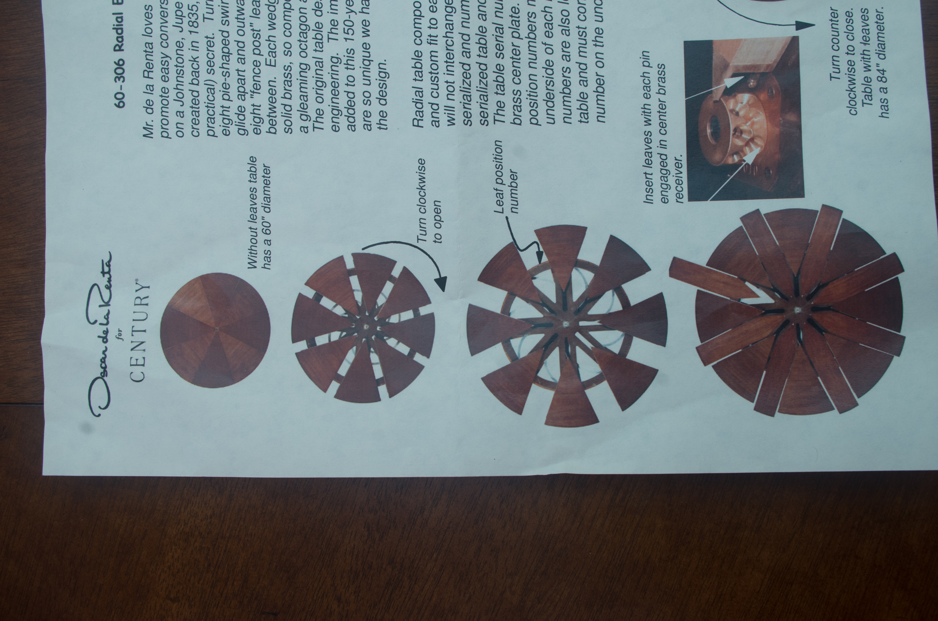 Oscar de la Renta Radial Dining Table and Leaf Cabinet  for Century