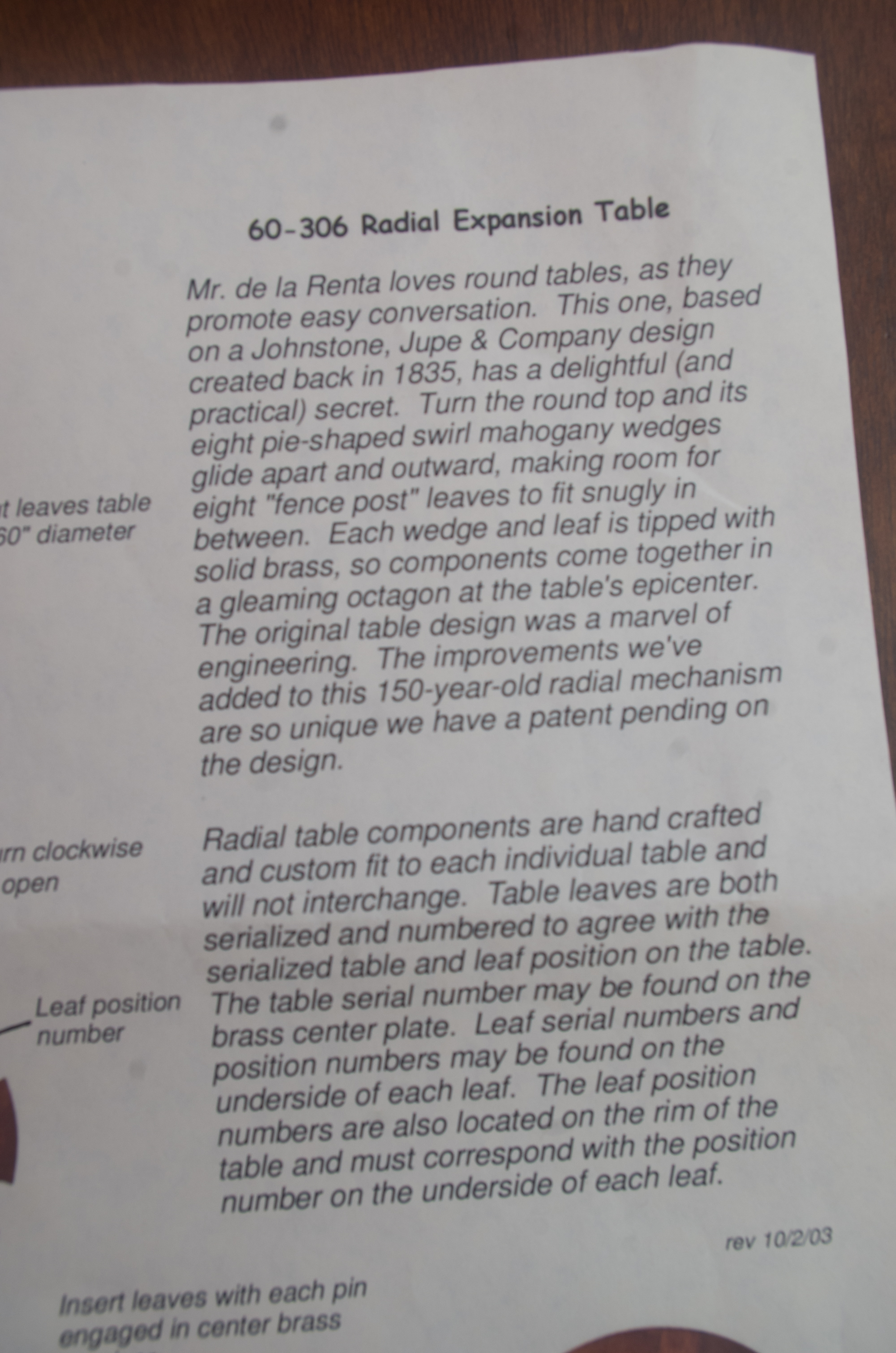 Oscar de la Renta Radial Dining Table and Leaf Cabinet  for Century