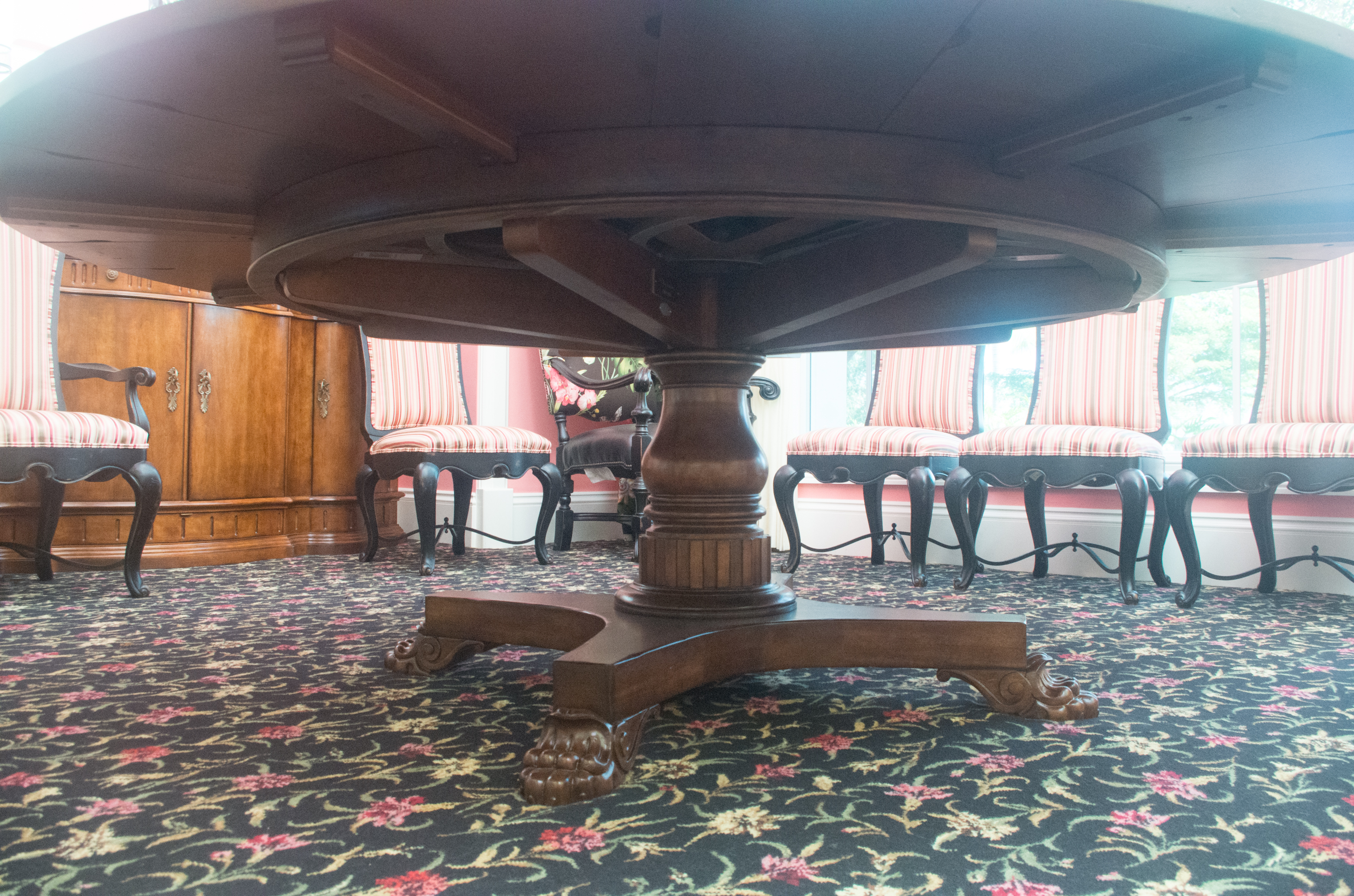 Oscar de la Renta Radial Dining Table and Leaf Cabinet  for Century