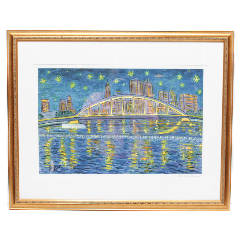 Jim Siemer Limited Edition Giclee "Downtown Columbus at Night"