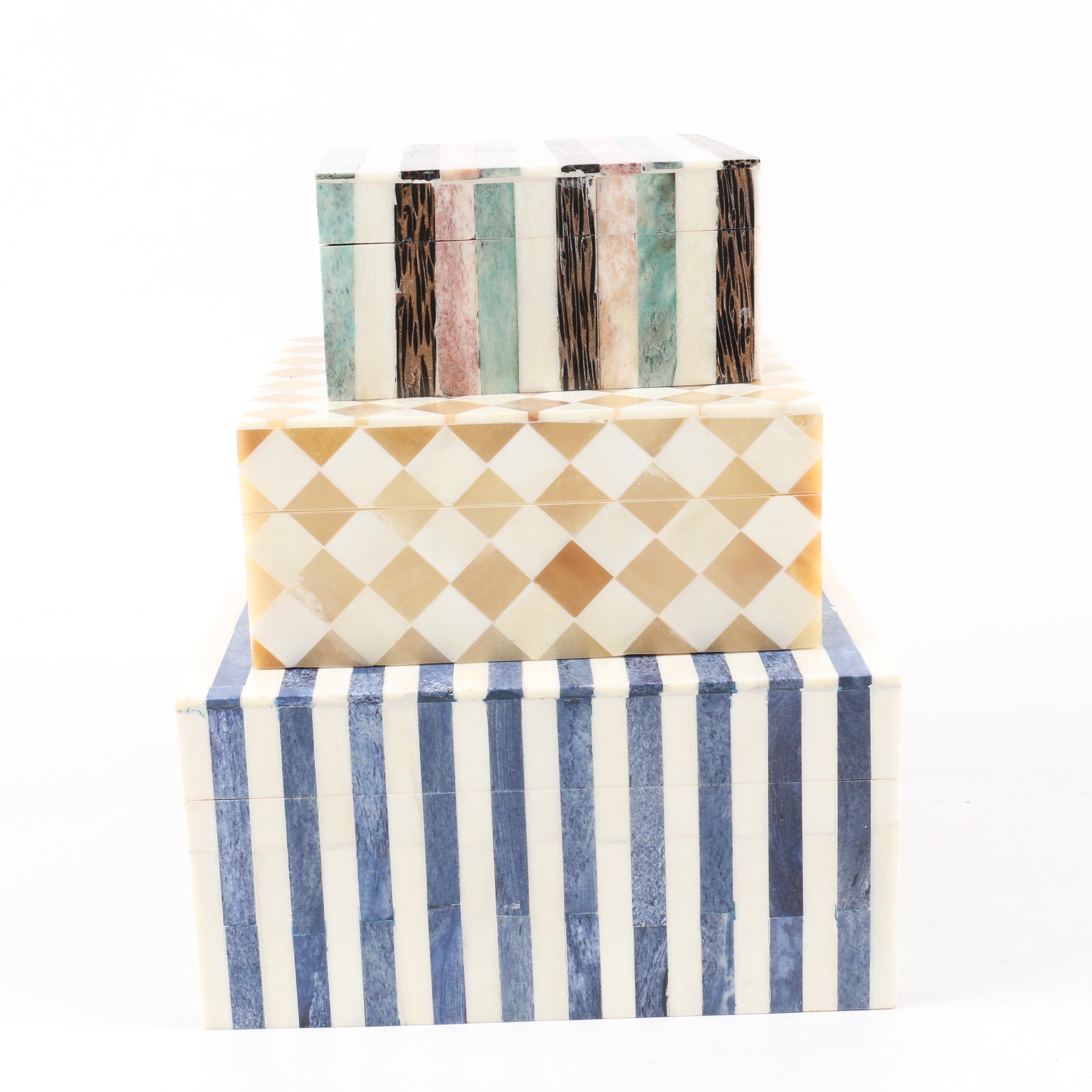 Decorative Dyed Bone Nesting Boxes