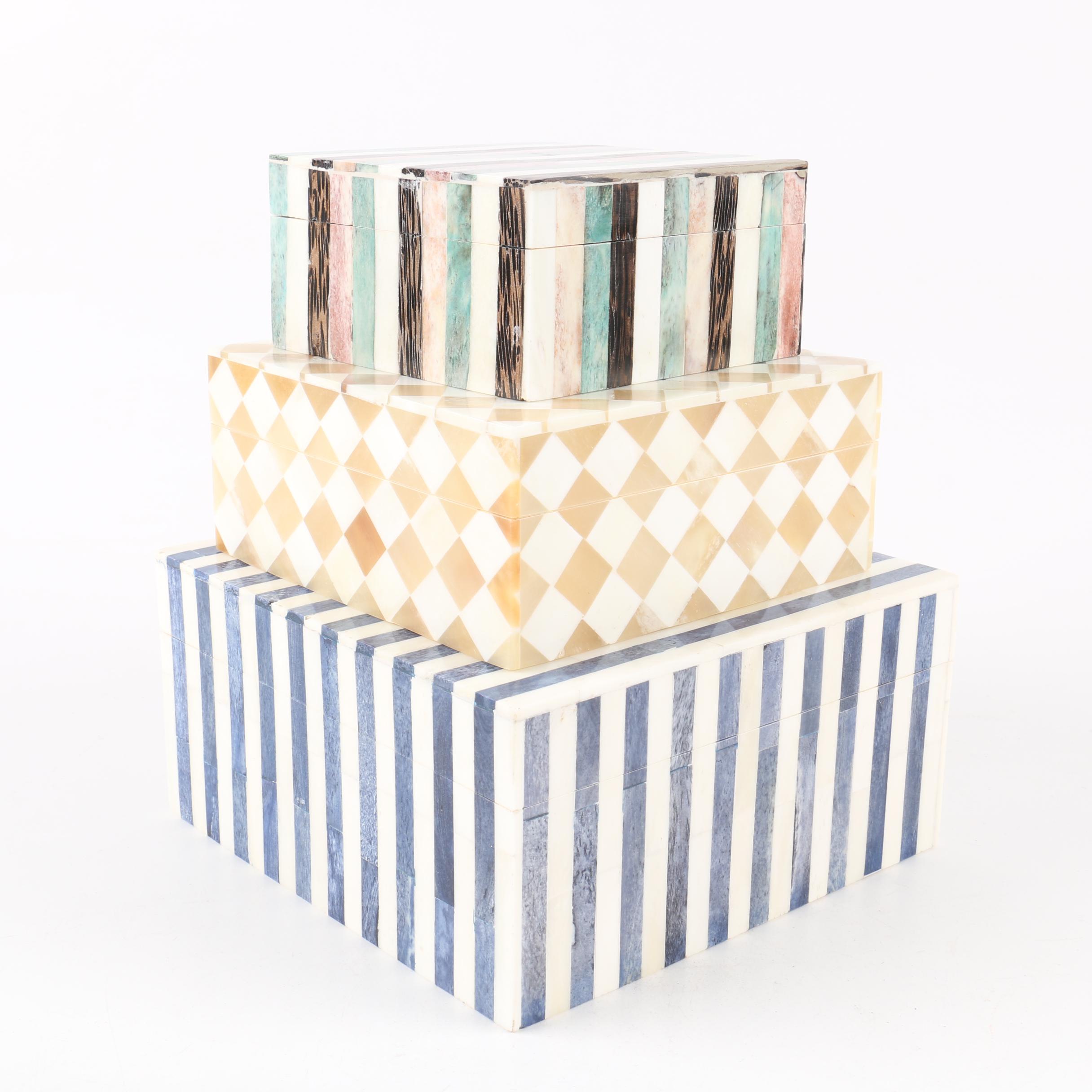 Decorative Dyed Bone Nesting Boxes
