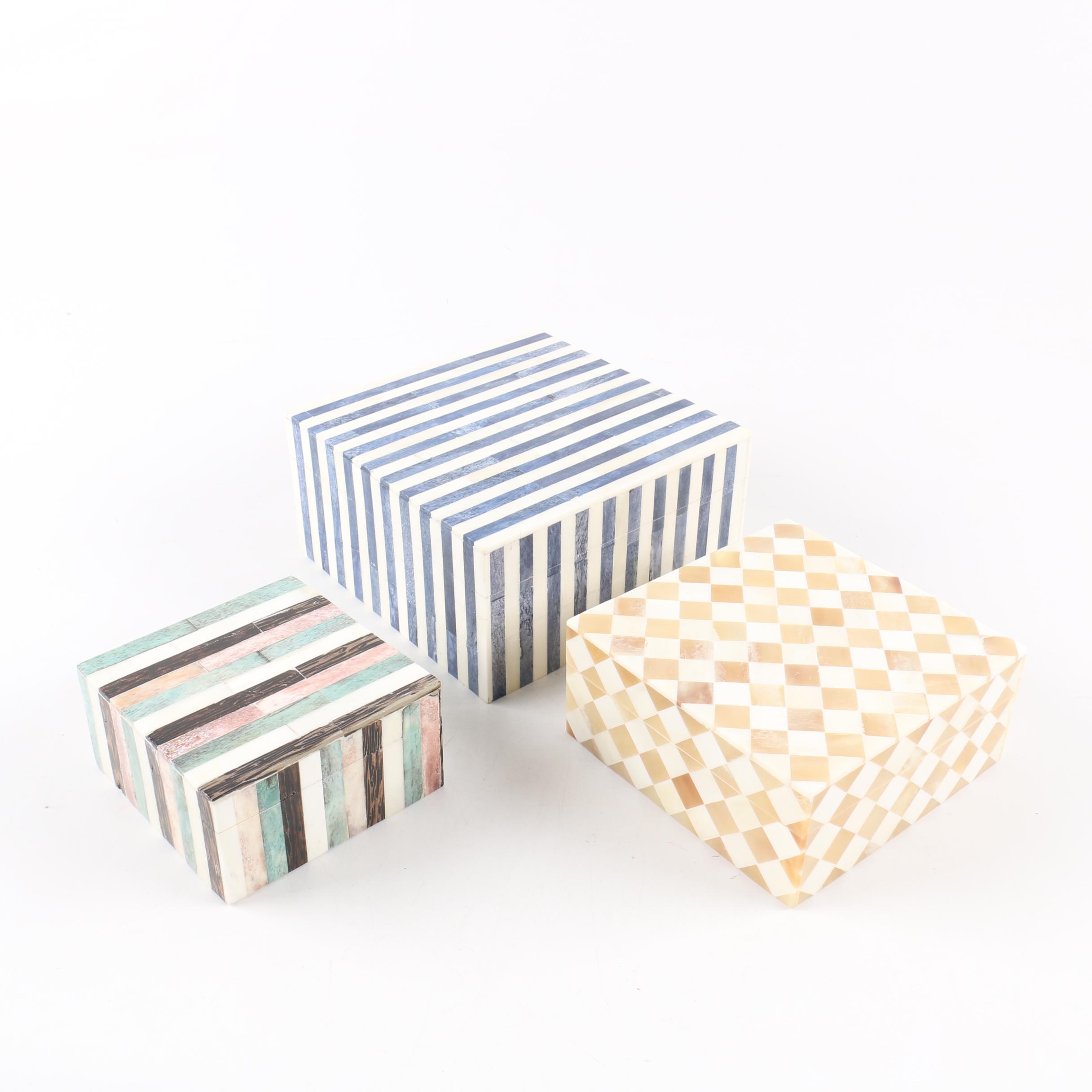 Decorative Dyed Bone Nesting Boxes
