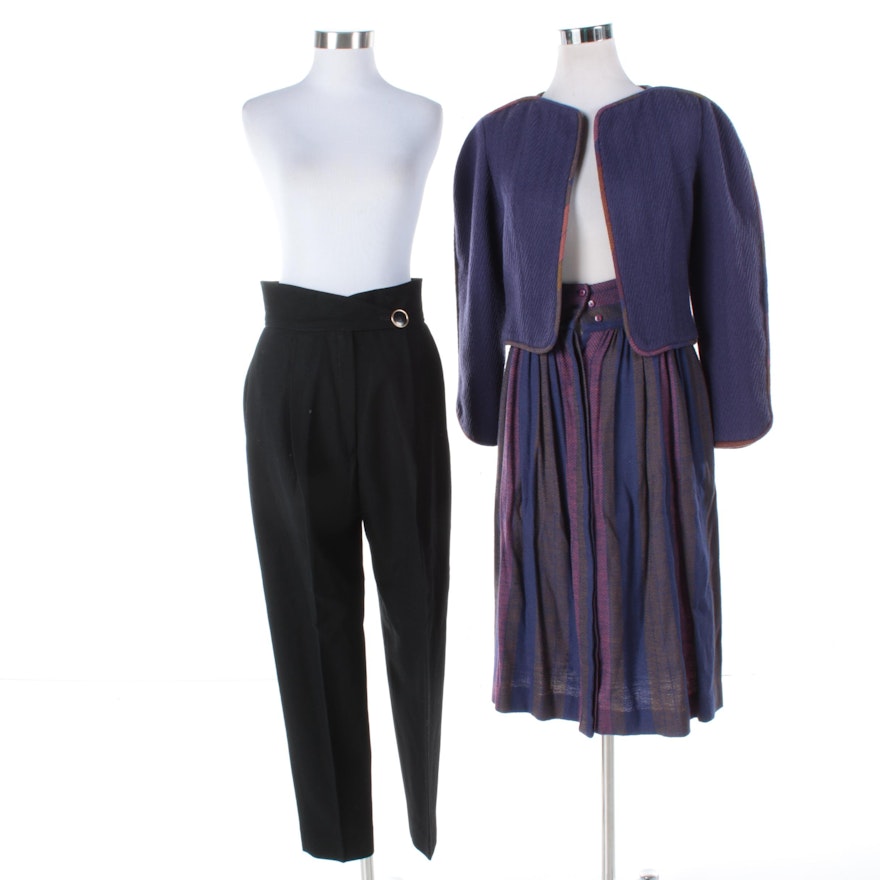 Vintage Jeanne Marc Wool Jacket, Skirt and Pants