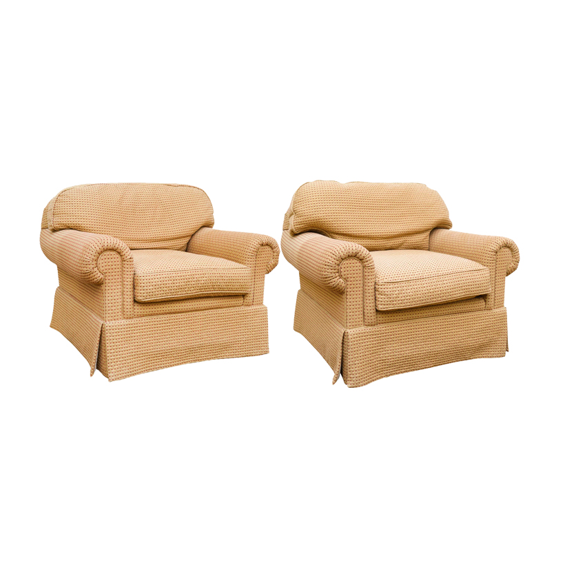 Matching Pair of Upholstered Easy Chairs by E.J. Victor