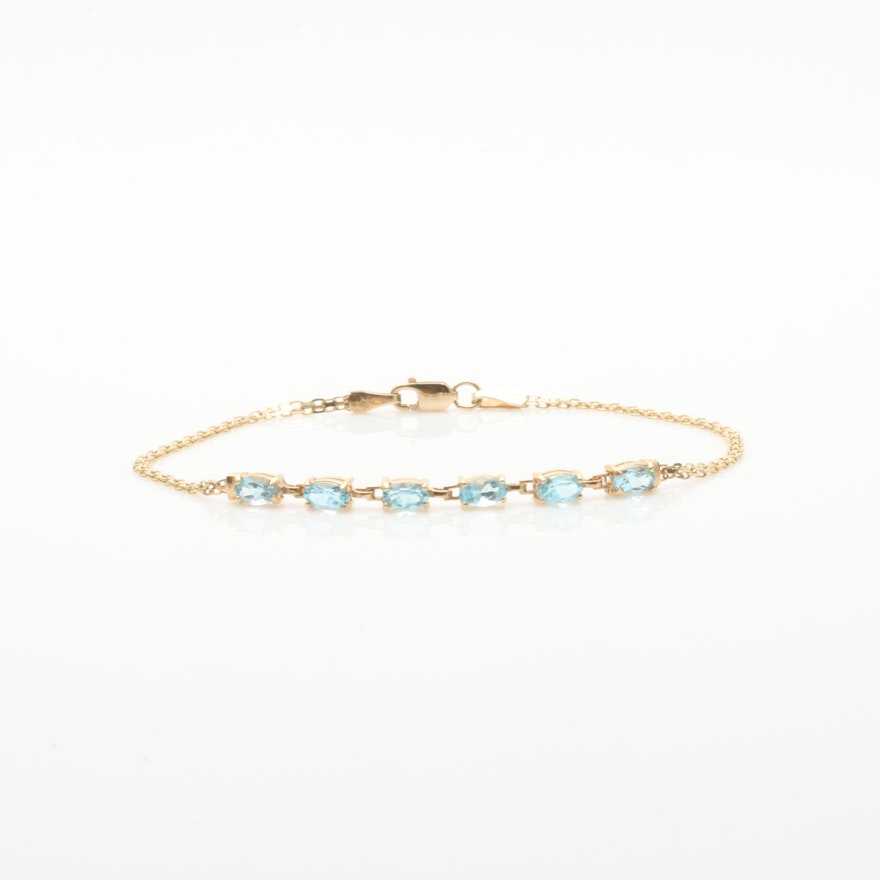 10K Yellow Gold Topaz Bracelet