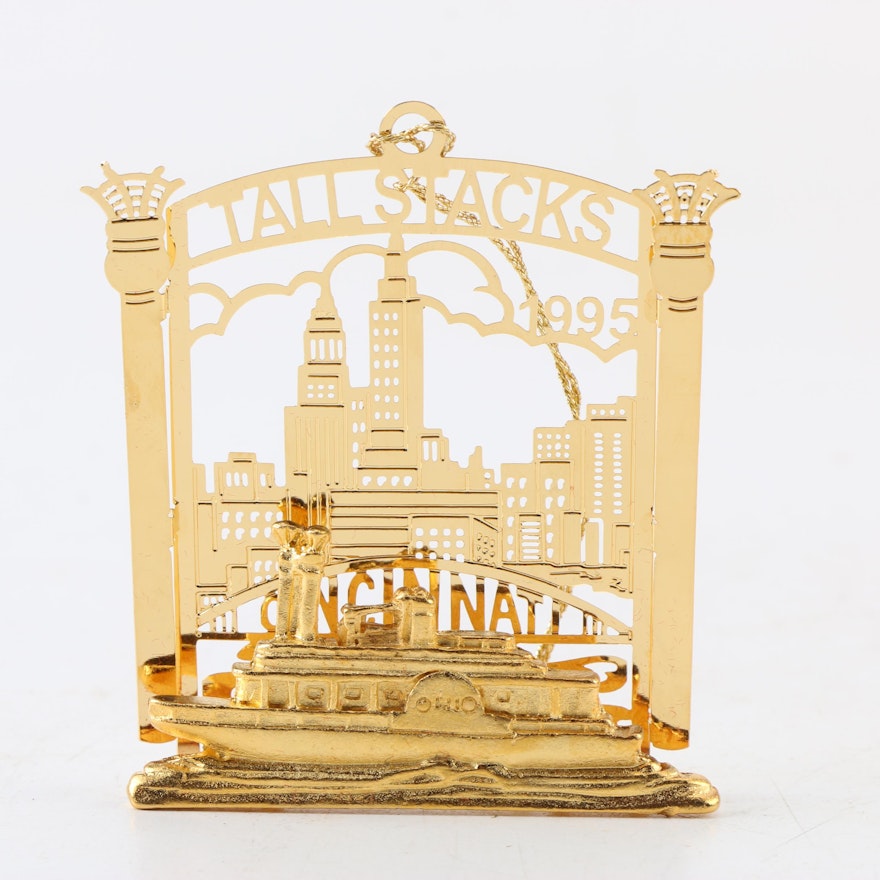 Brass Tall Stacks Riverboat Holiday Ornament