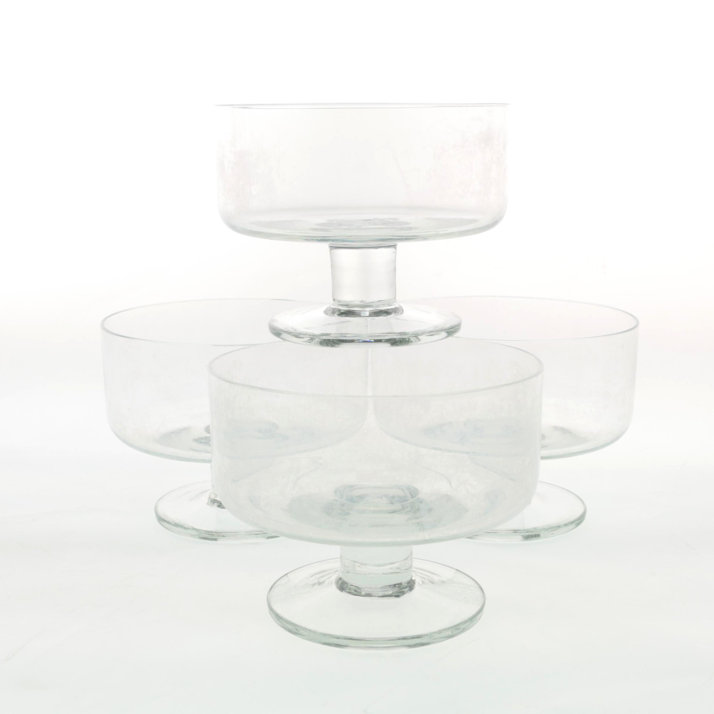 Footed Glass Dessert Bowls