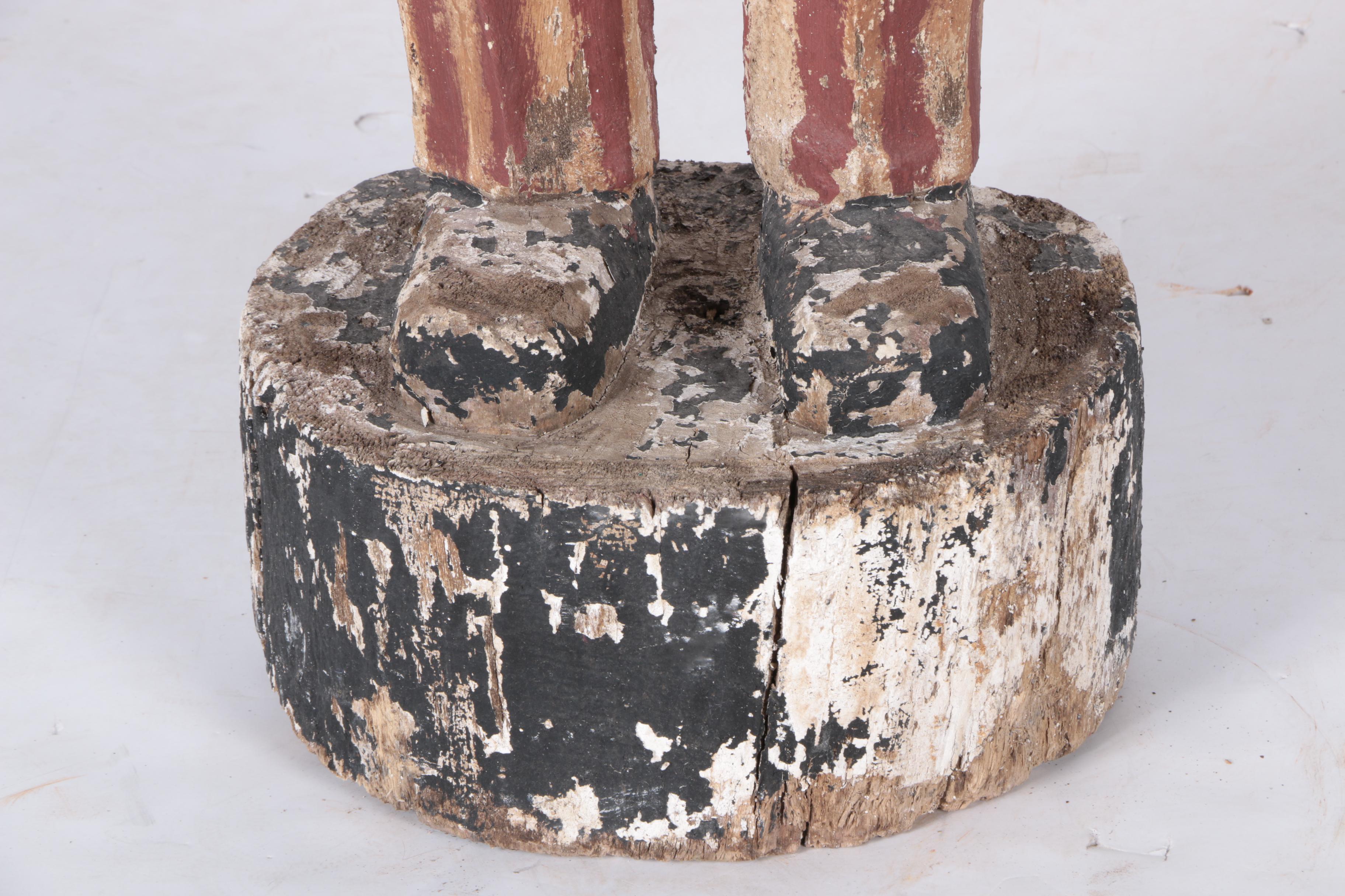 Hand-Carved Uncle Sam Garden Folk Art Statue