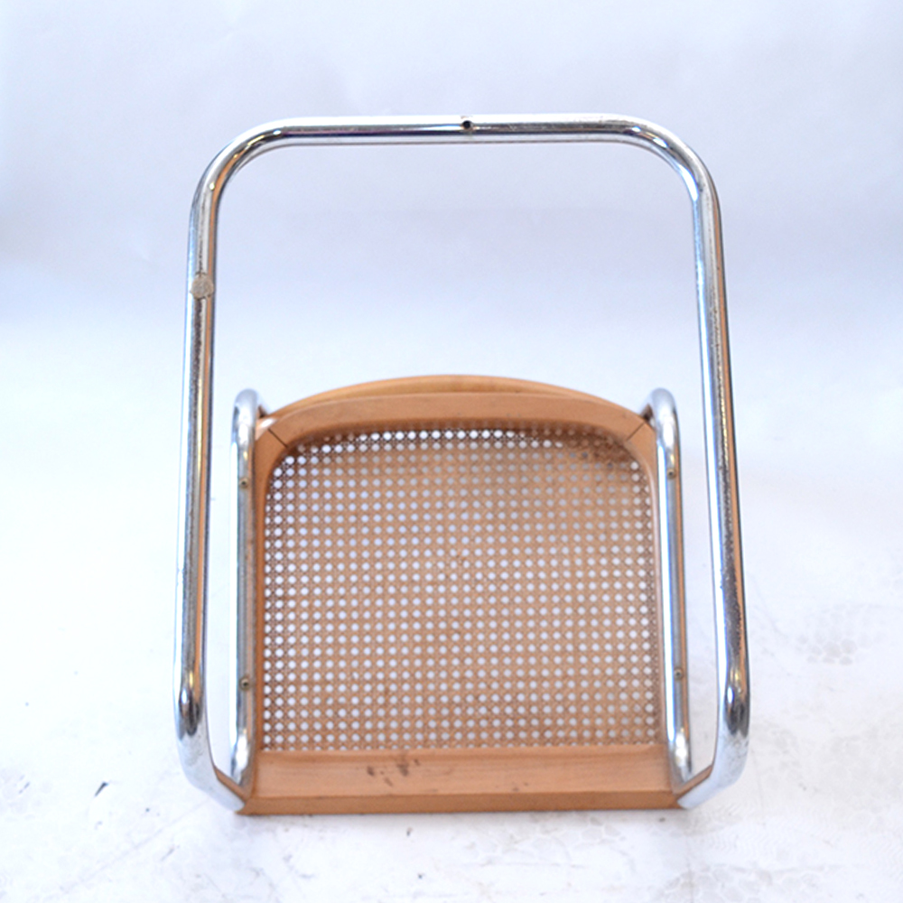 Four "Cesca" Style Cane Woven Armless Chairs