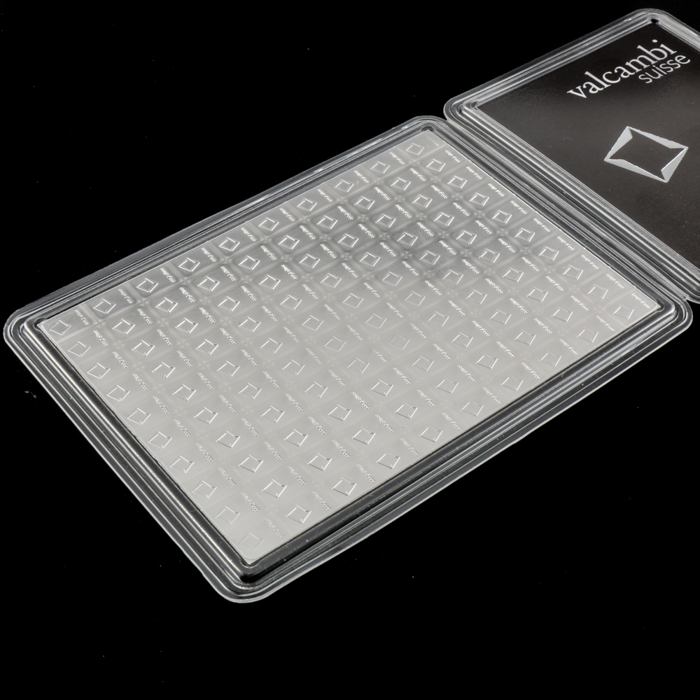 Valcambi Suisse 100 1-Gram 999 Silver Bars Ingots