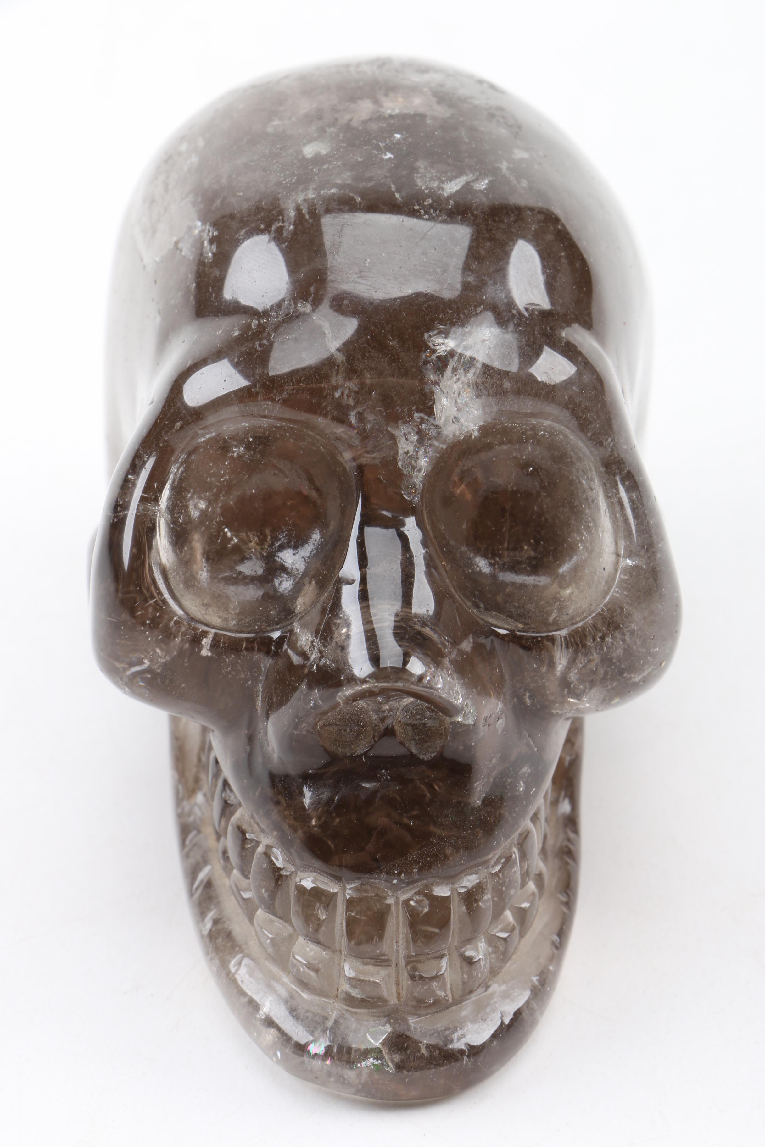 Carved Smoky Quartz Skull