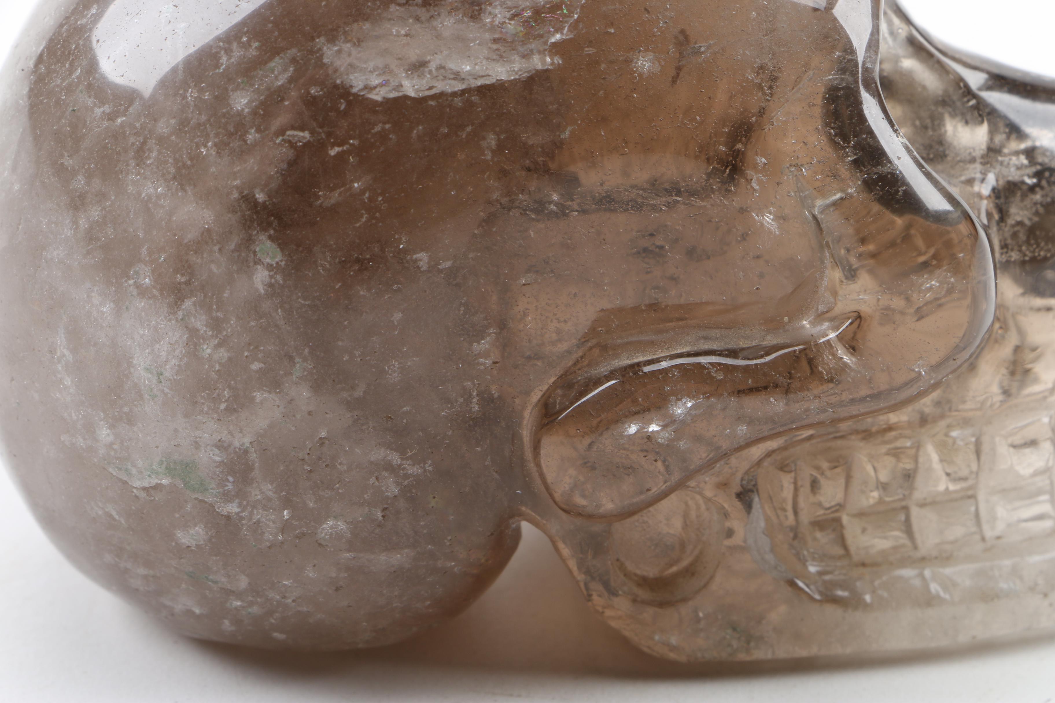 Carved Smoky Quartz Skull