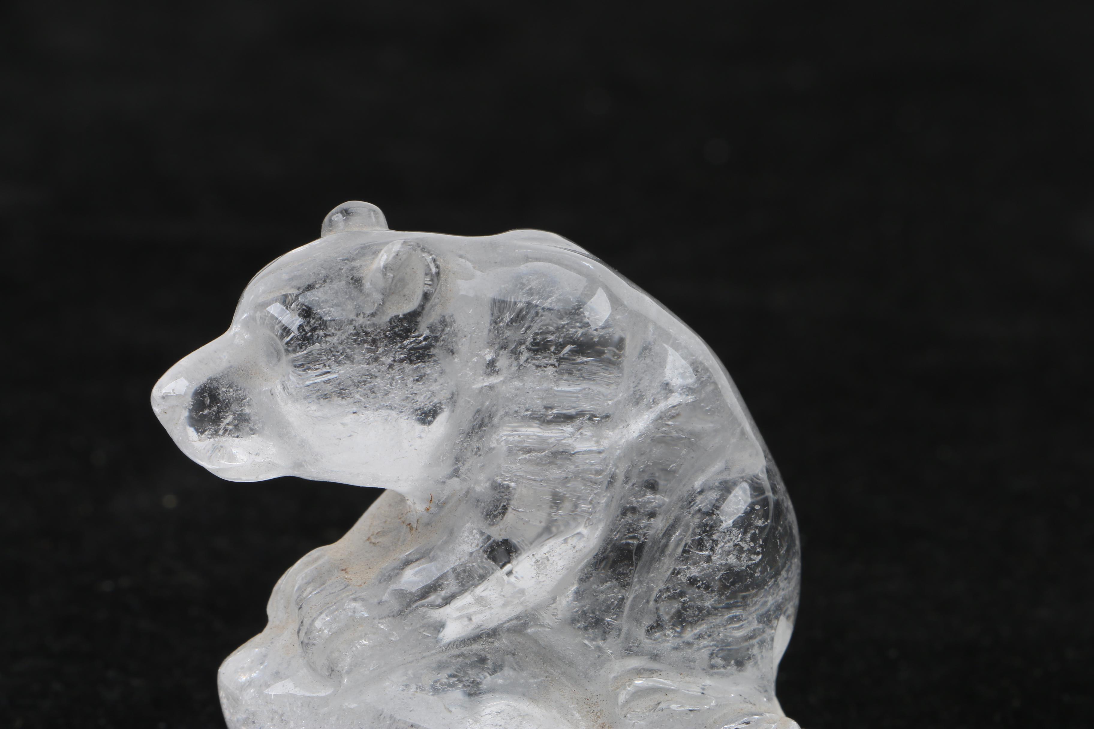 Carved Quartz Bear Figurine