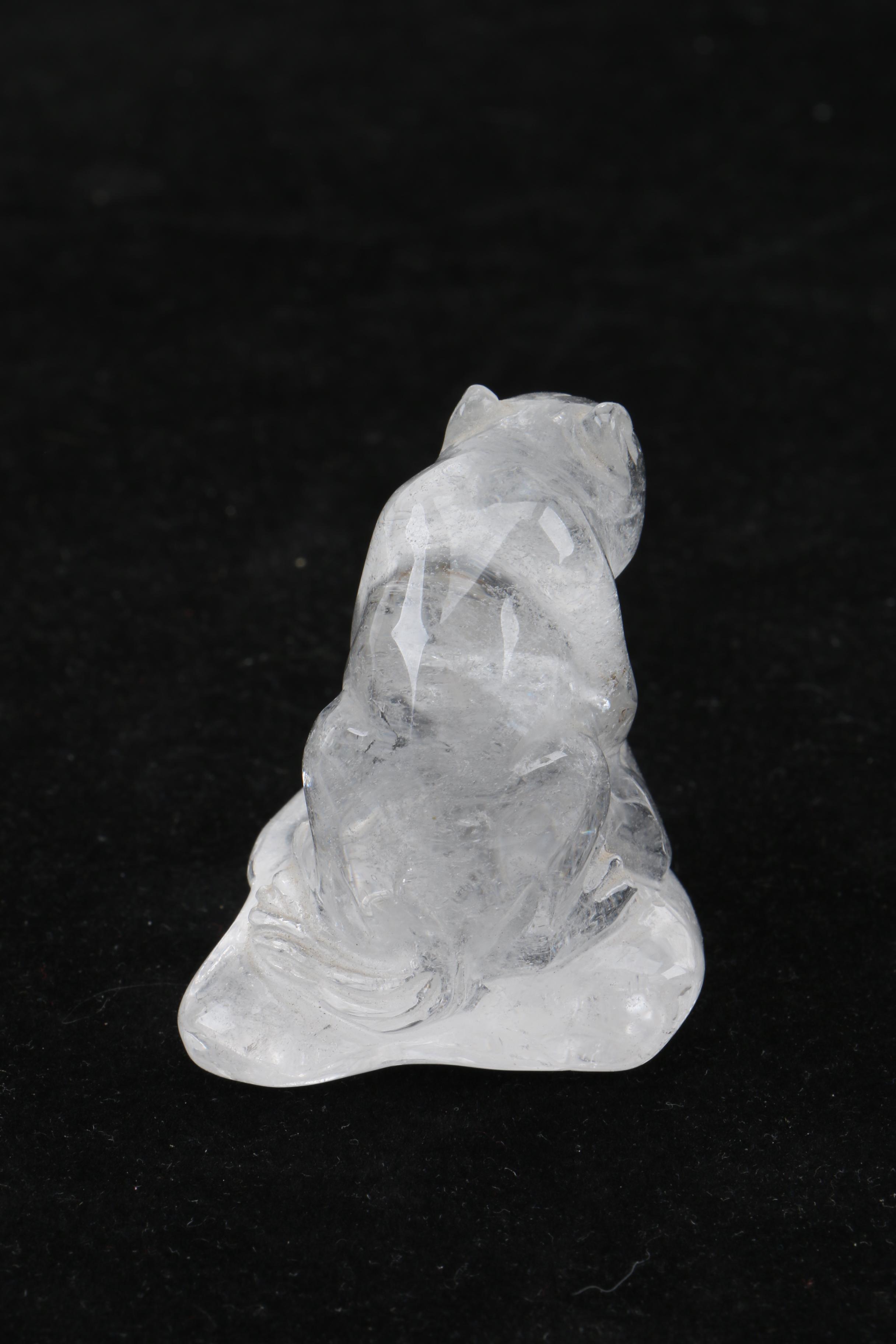 Carved Quartz Bear Figurine