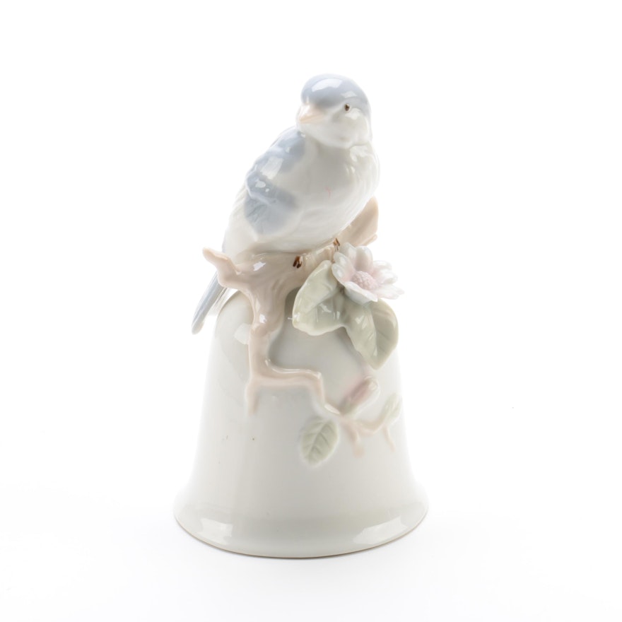 Porcelain Bell Accented with a Bird and Florals