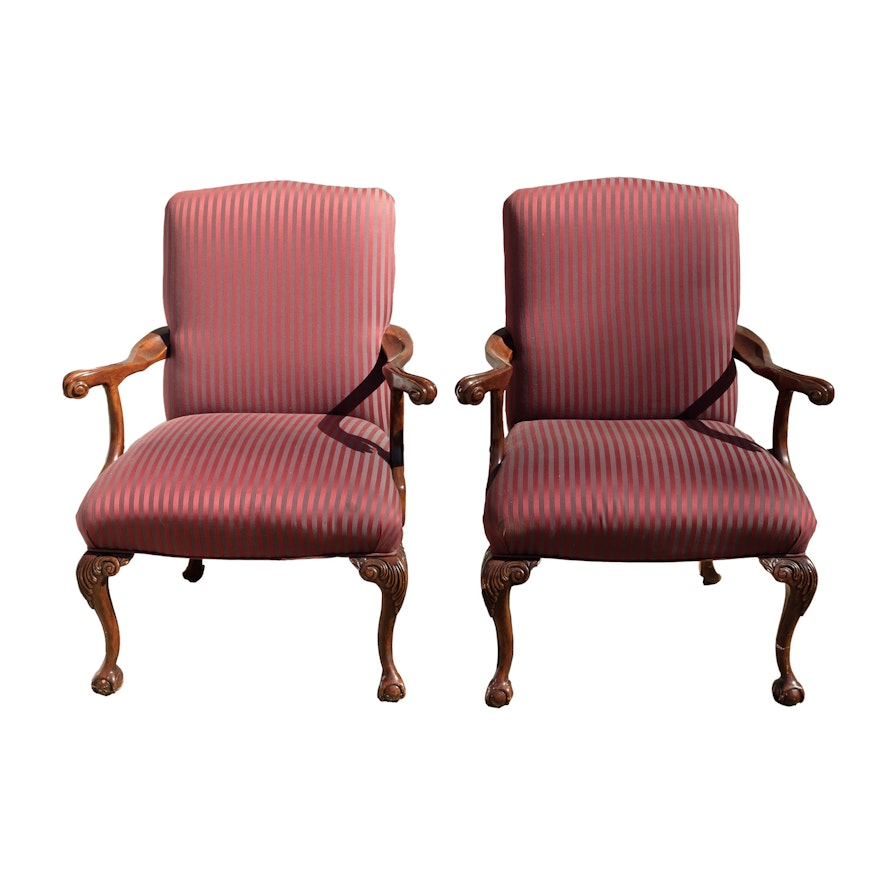 Pair of Chippendale Style Armchairs