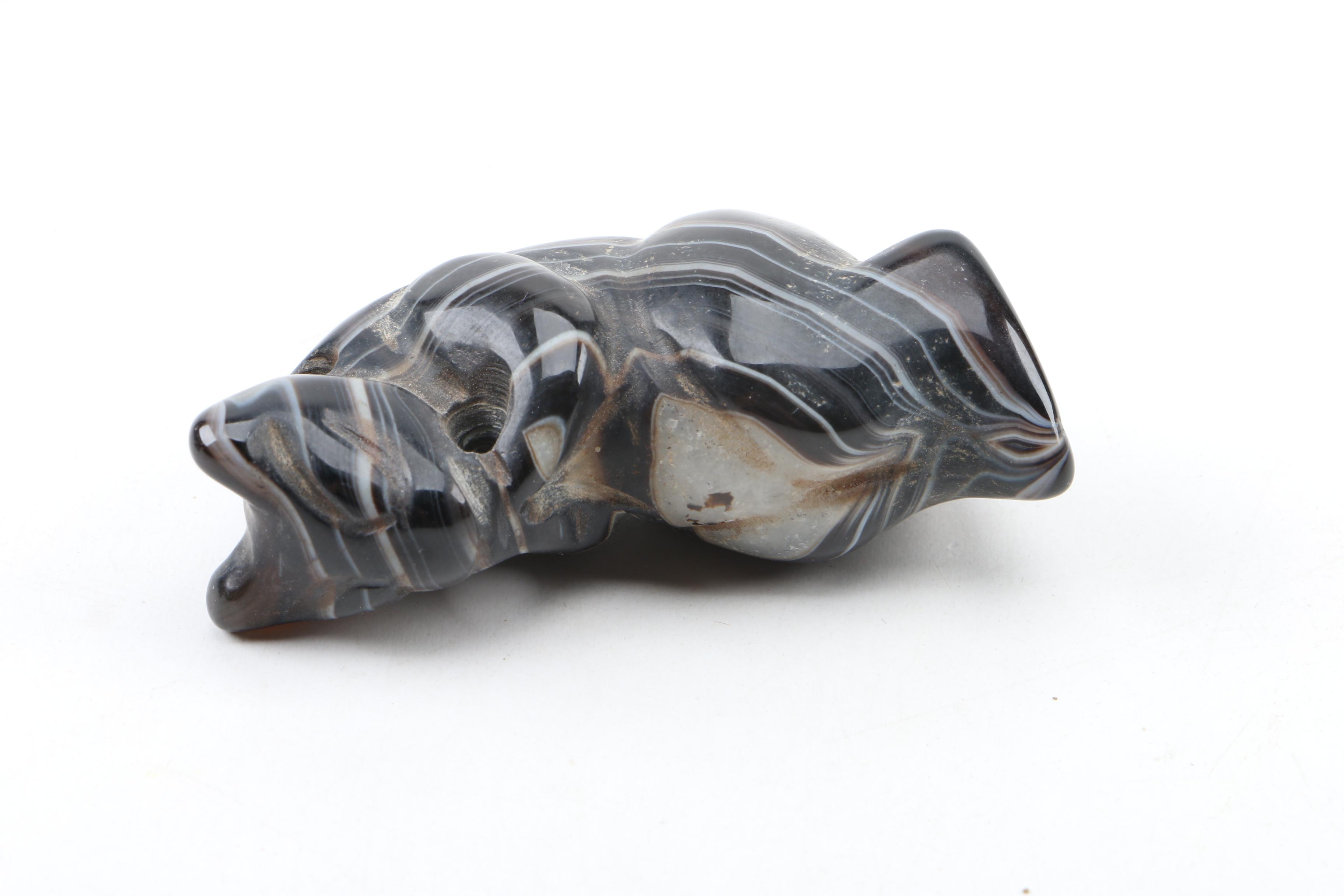 Carved Banded Agate Figurines
