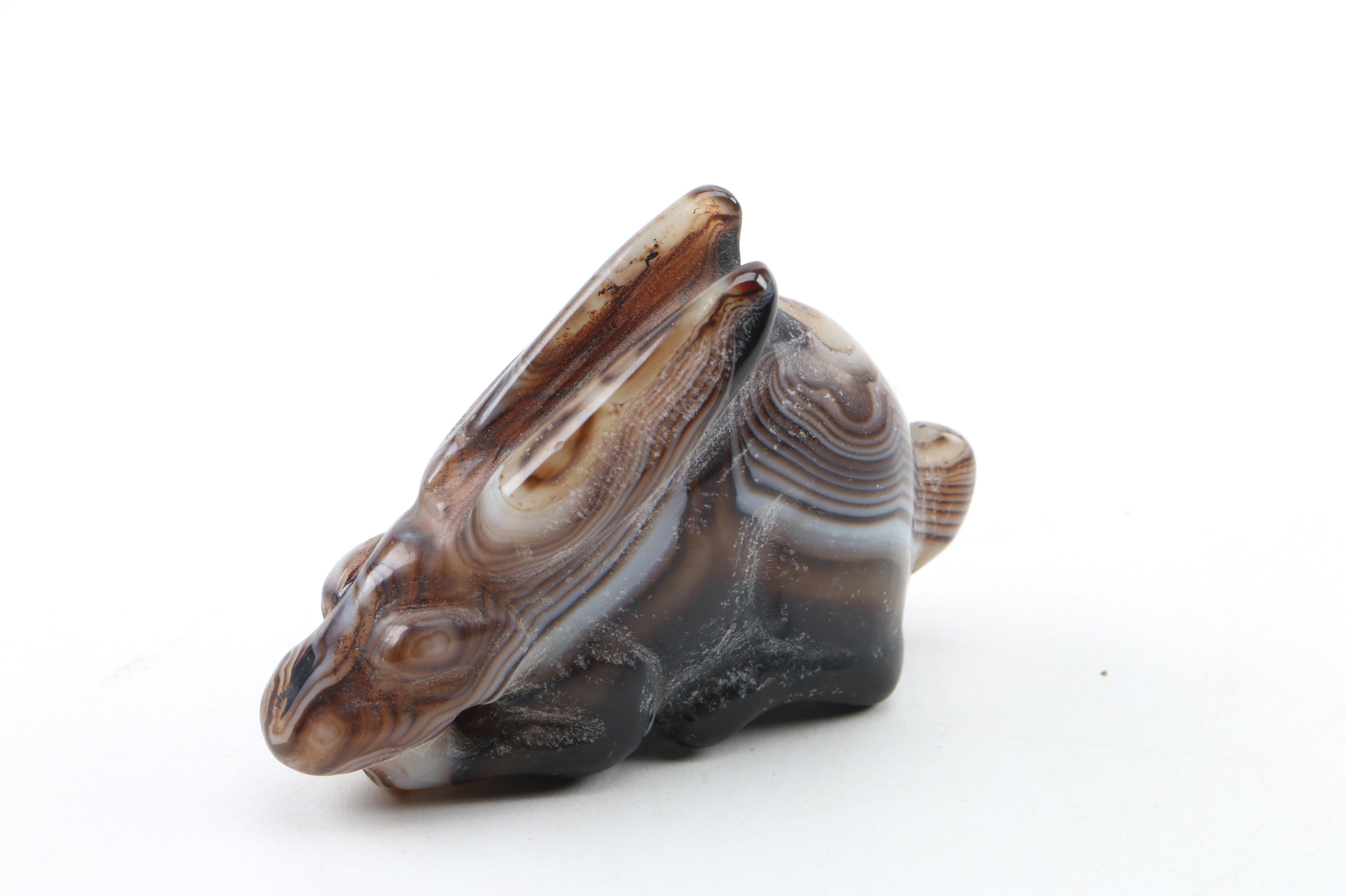 Carved Banded Agate Figurines