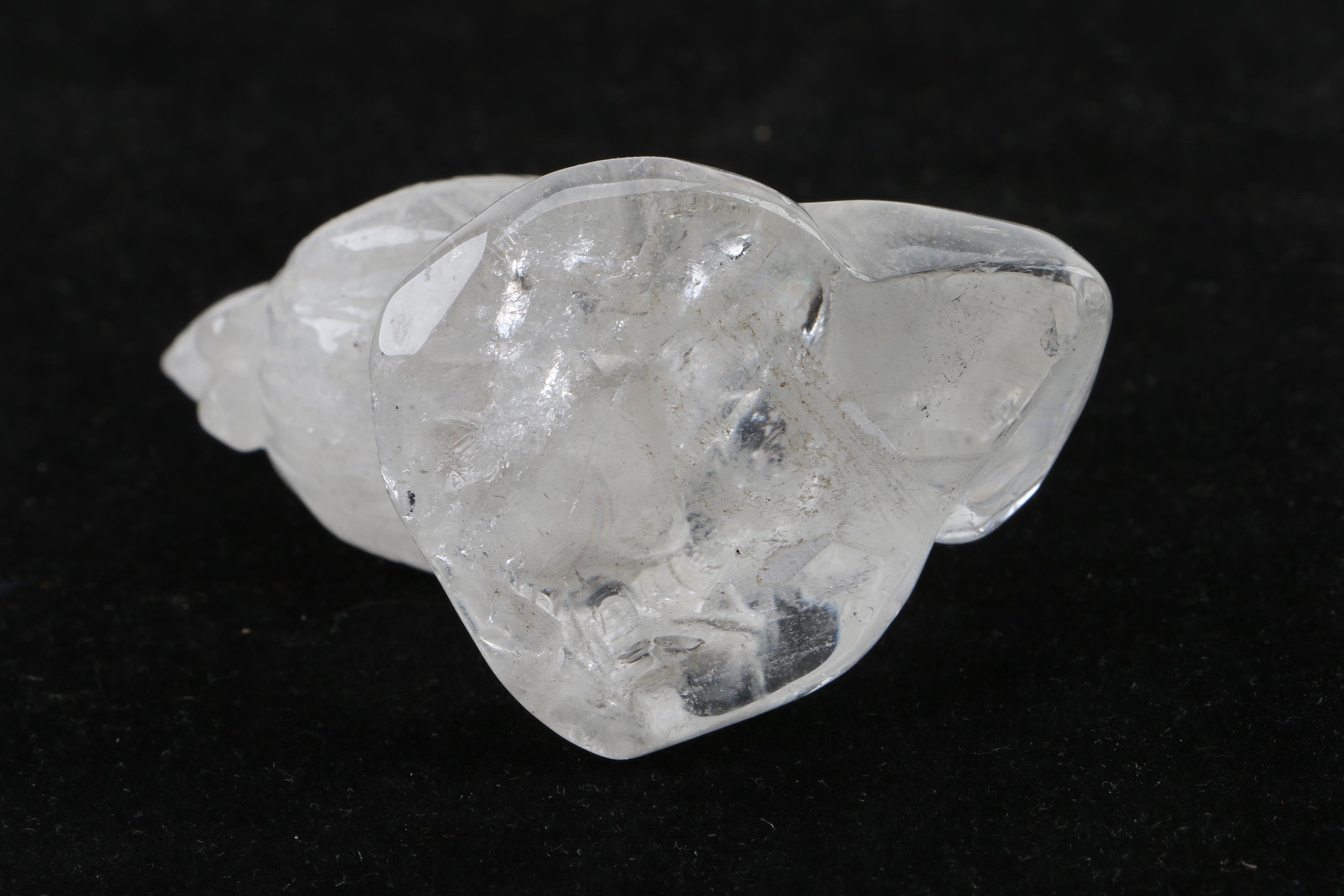 Carved Quartz Rooster Figurine