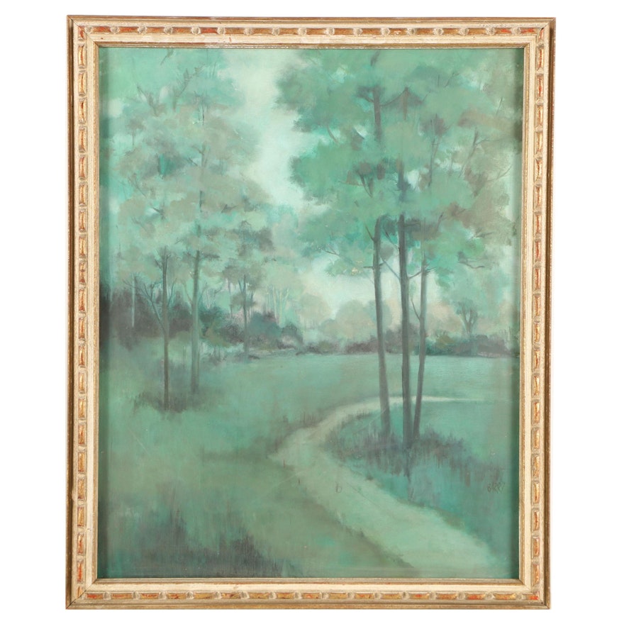 Barry Oil Painting of a Green Landscape