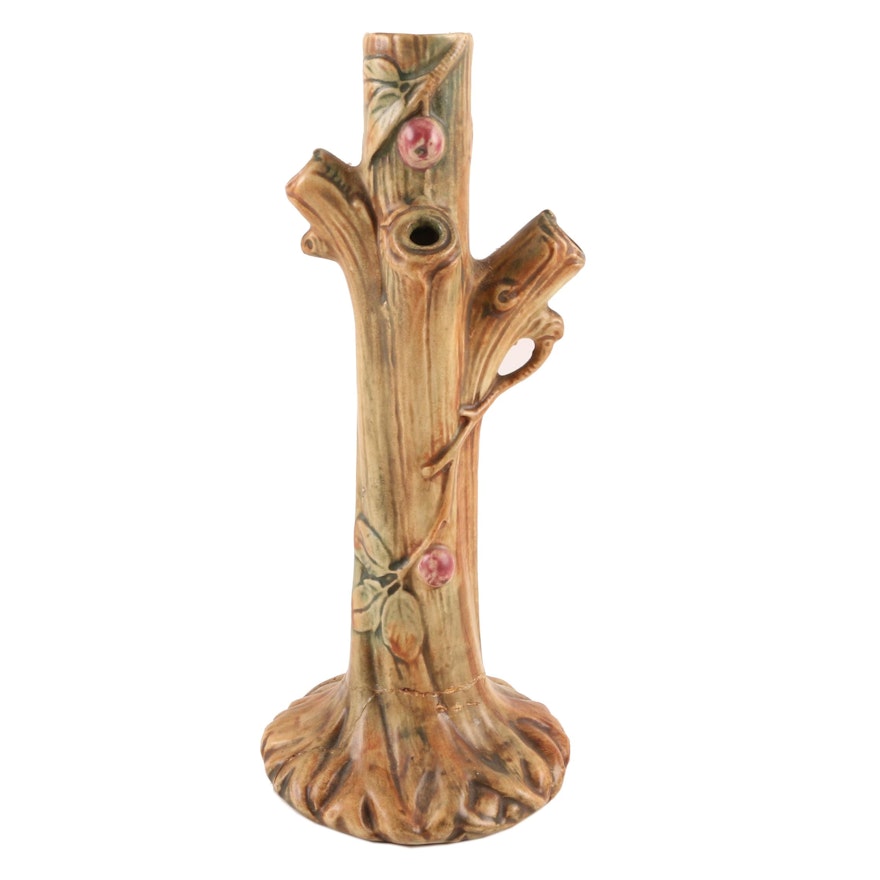 Weller Pottery Woodcraft "Apple Tree" Bud Vase