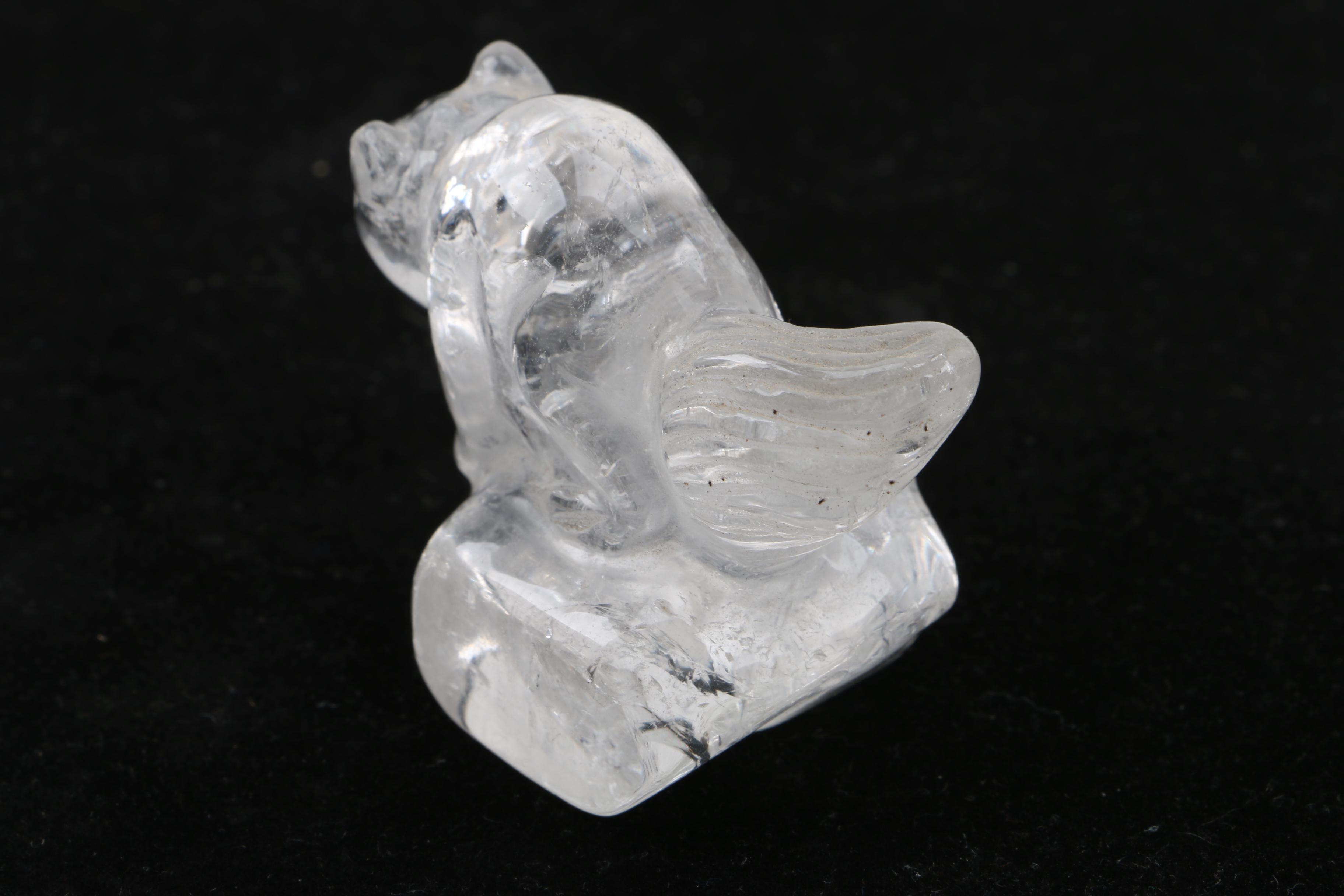 Carved Quartz Squirrel Figurine