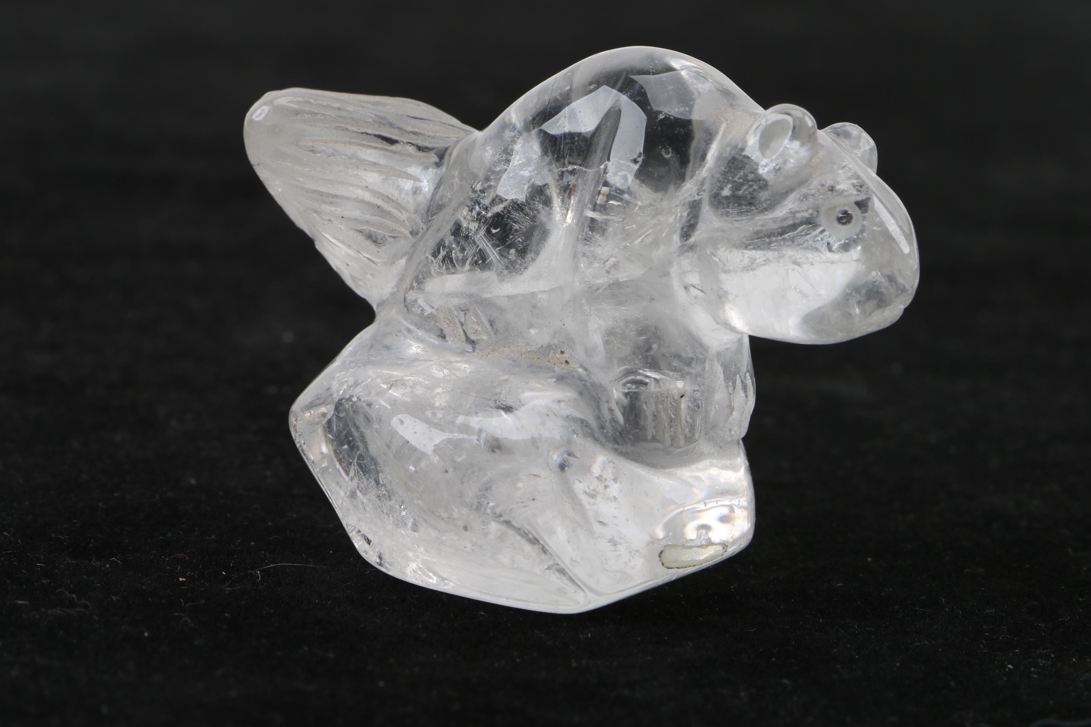 Carved Quartz Squirrel Figurine