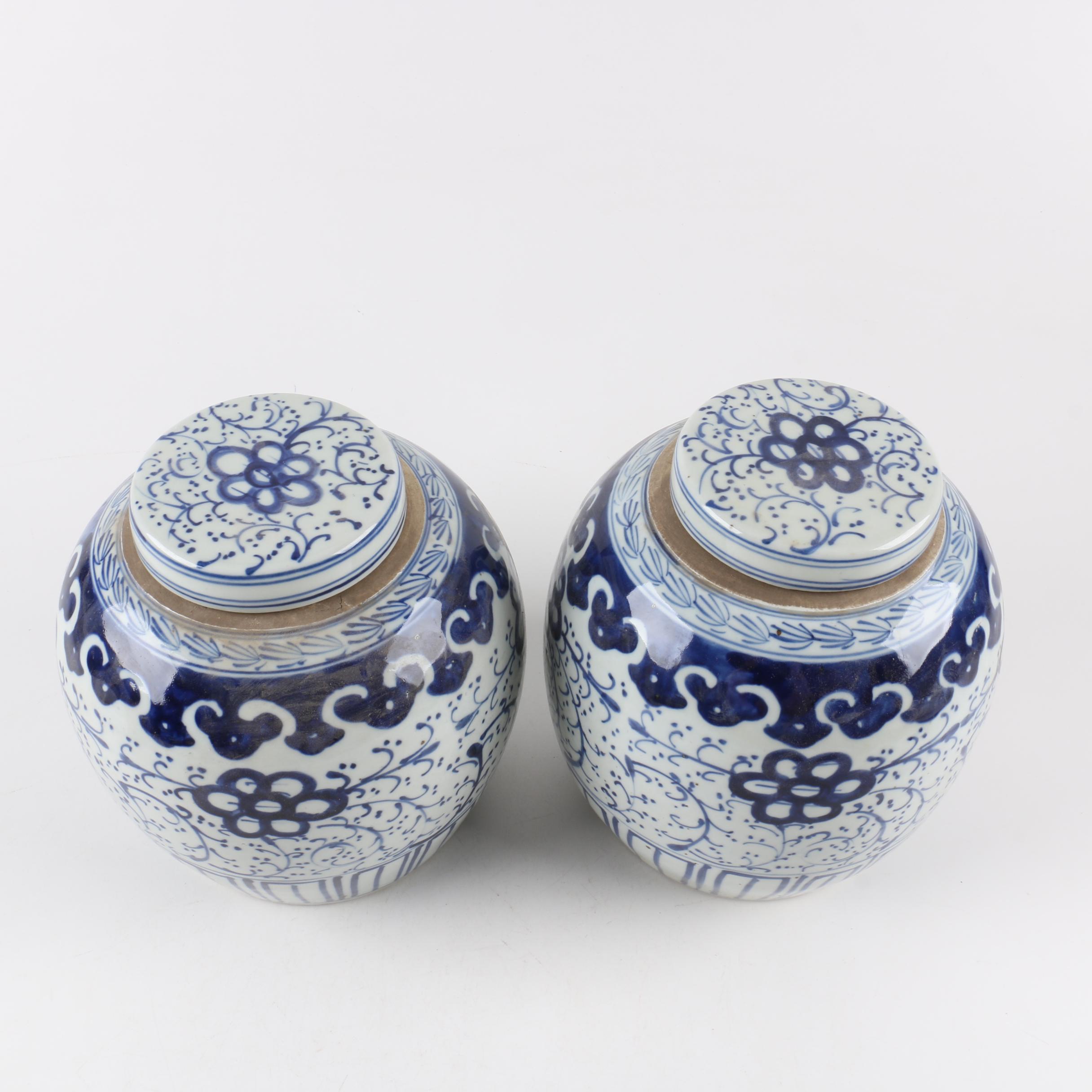 Chinese Ceramic Ginger Jars with Lids